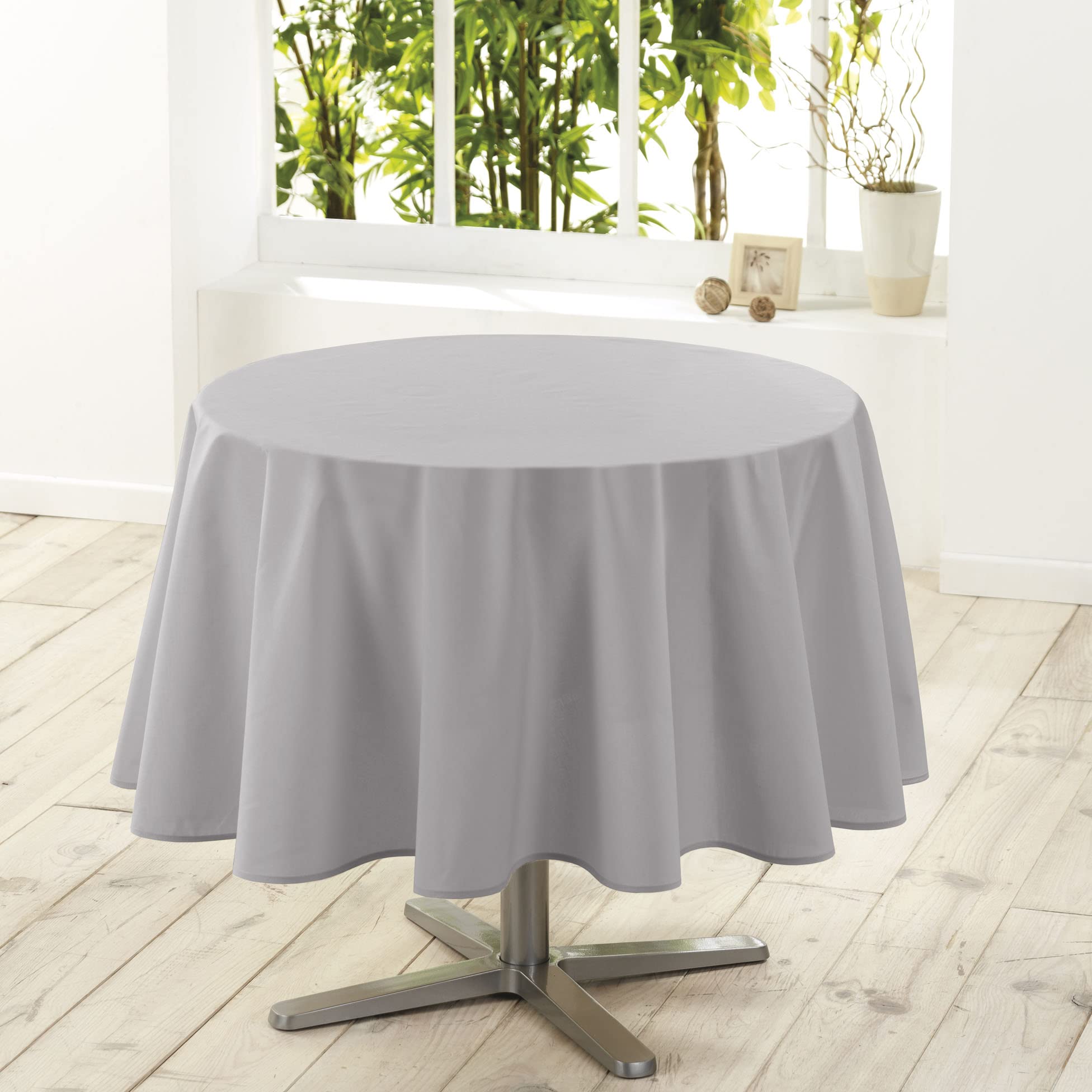 DOUCEUR D'INTERIEUR Tablecloth (0) 180 Plain Polyester Essentiel GRIS, Grey