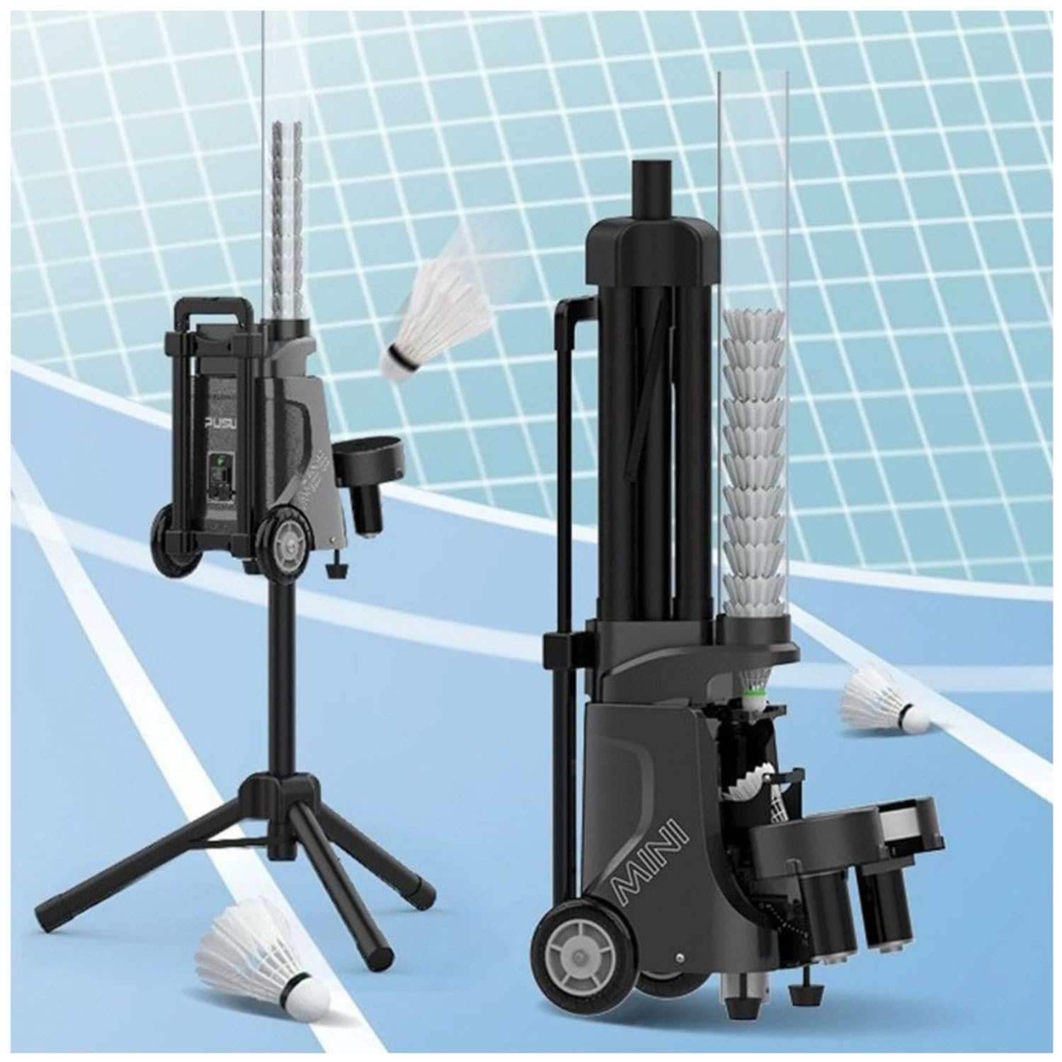 Máquina automática de bádminton, entrenador portátil para práctica en solitario, velocidad ajustable para principiantes y profesionales, perfecta para patio trasero y cancha