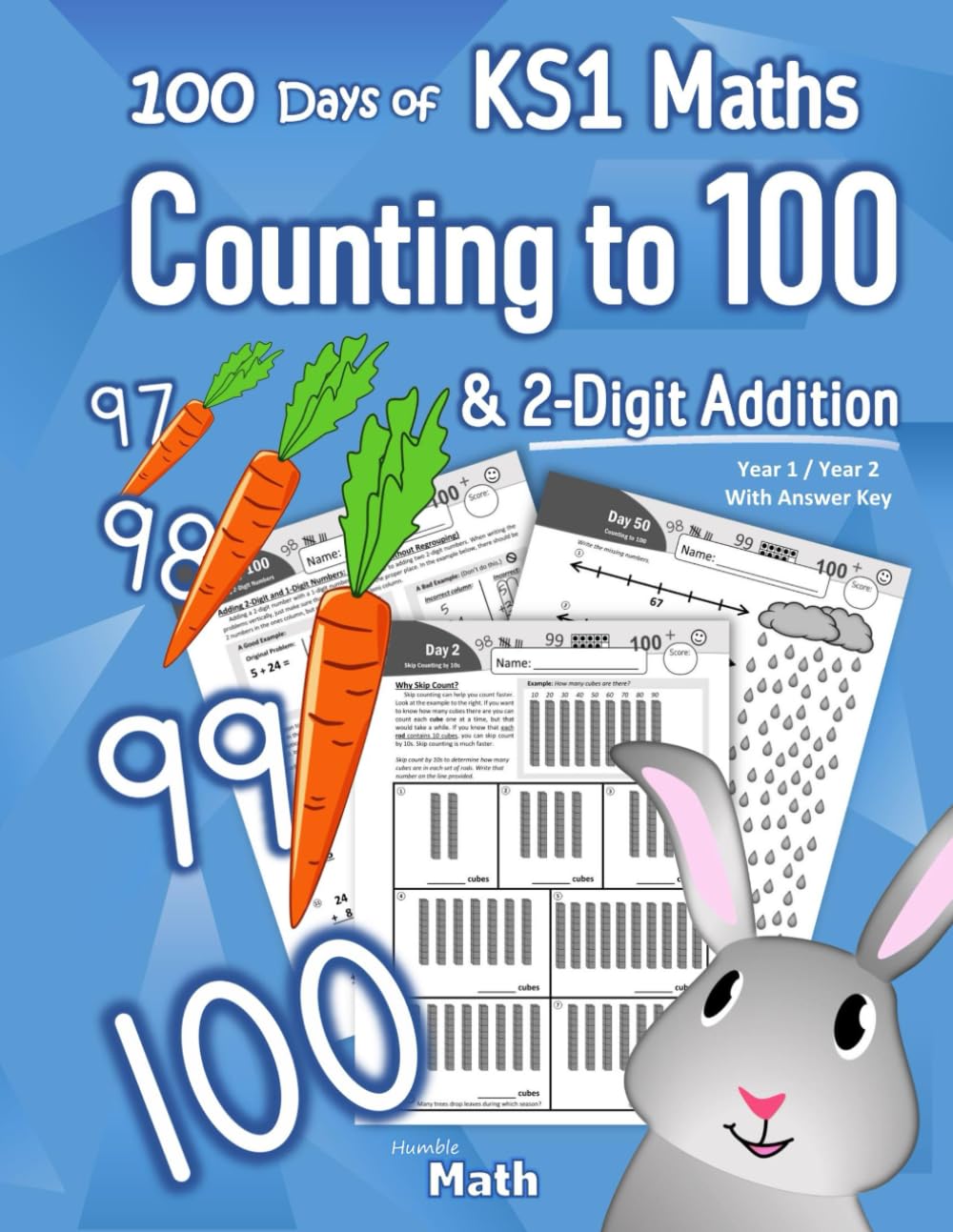 KS1 Maths – Counting to 100 & 2-Digit Addition: Year 1 / Year 2 (Ages 5-7) | 100 Days | With Answer Key