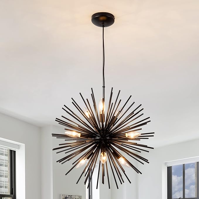 Modern Black Sputnik Chandeliers, 9-Light Satellite Pendant Light fixtures