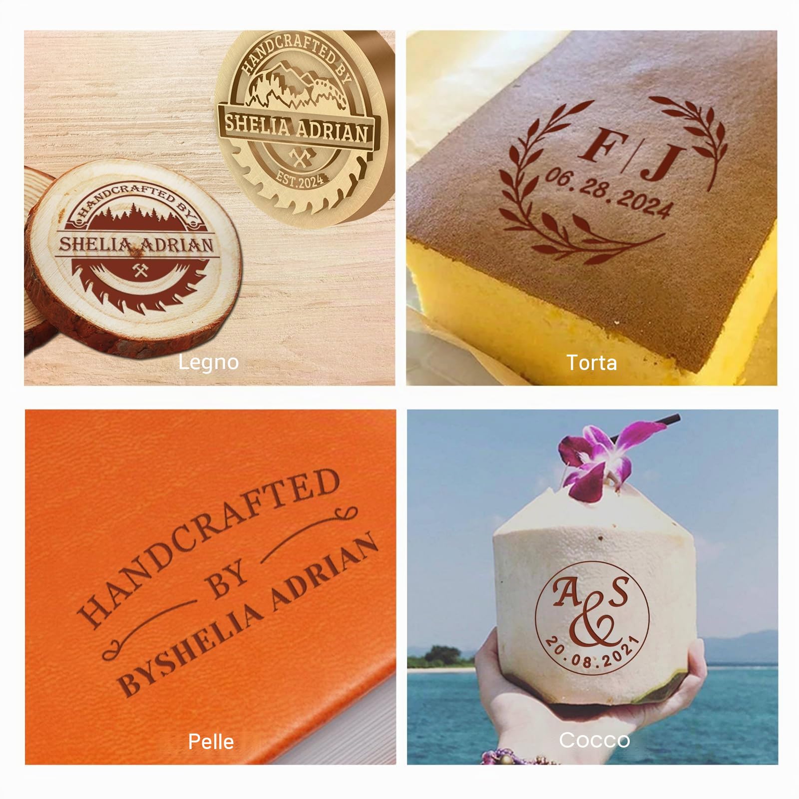 Personalizzato Legno Branding Iron Logo Personalizzato Metallo Branding Ferro per Carne Cuoio Torta Personalizzato Legno Bruciare Timbro Regali di Nozze