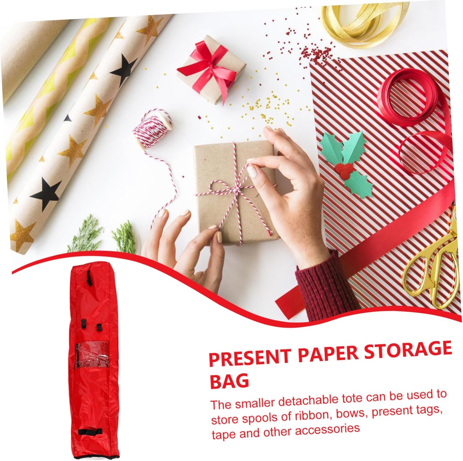 Present Wrap Storage Bag Wrap Organizer Multi Design for Easy Wrapping Paper Storage for Holiday Use