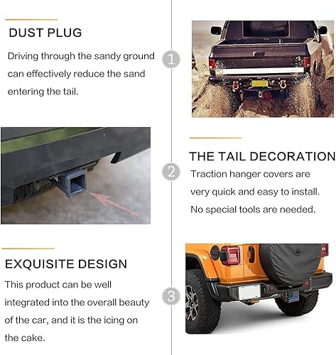 Miniatura 4 de Cubierta de enganche de remolque de metal con bandera estadounidense, tapón antipolvo patriótico de Estados Unidos, protector de emblema de bandera