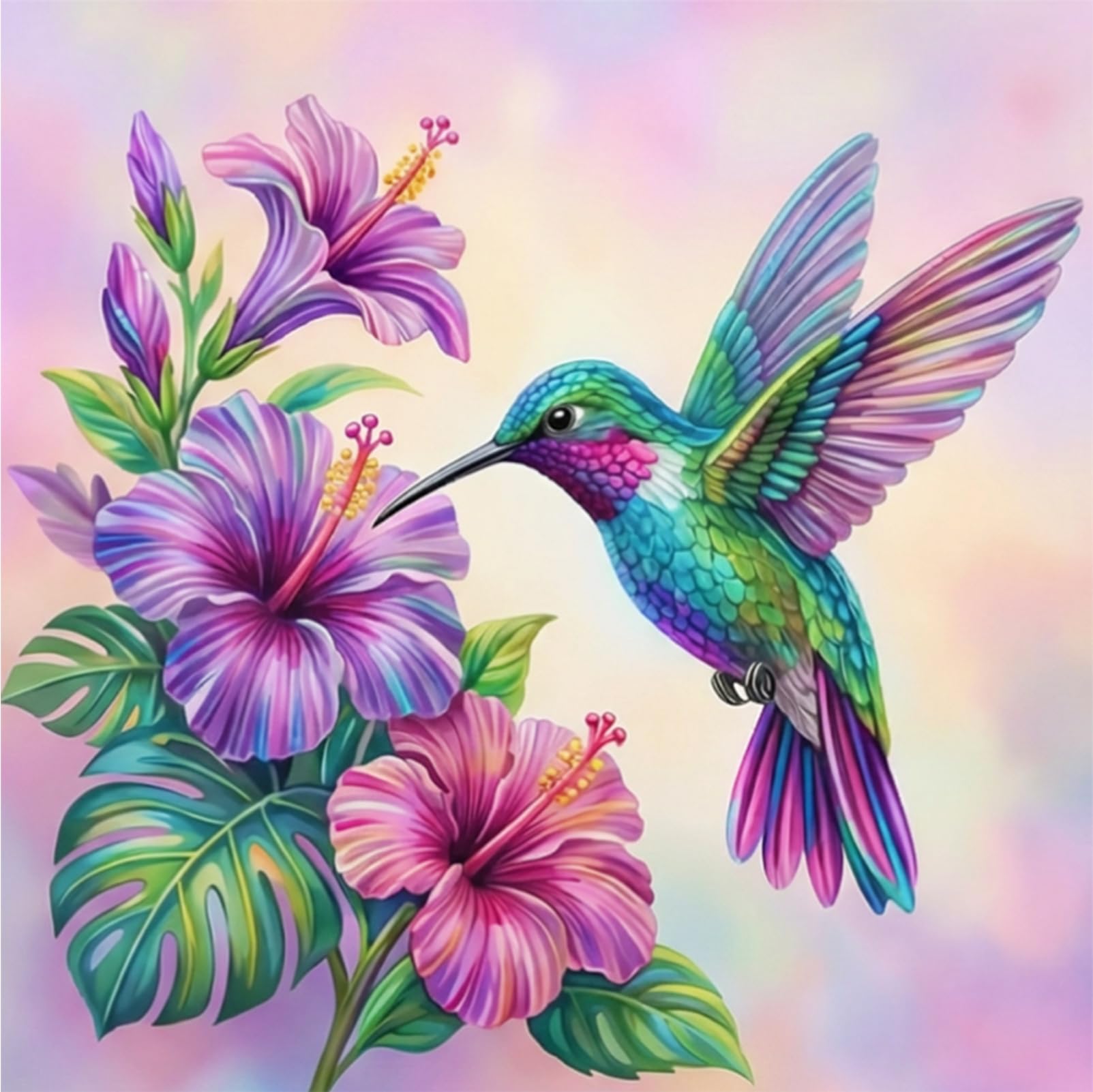Flower Bird Glass Bead Full 11CT DIY Stamped Needlework Embroidery Kit for