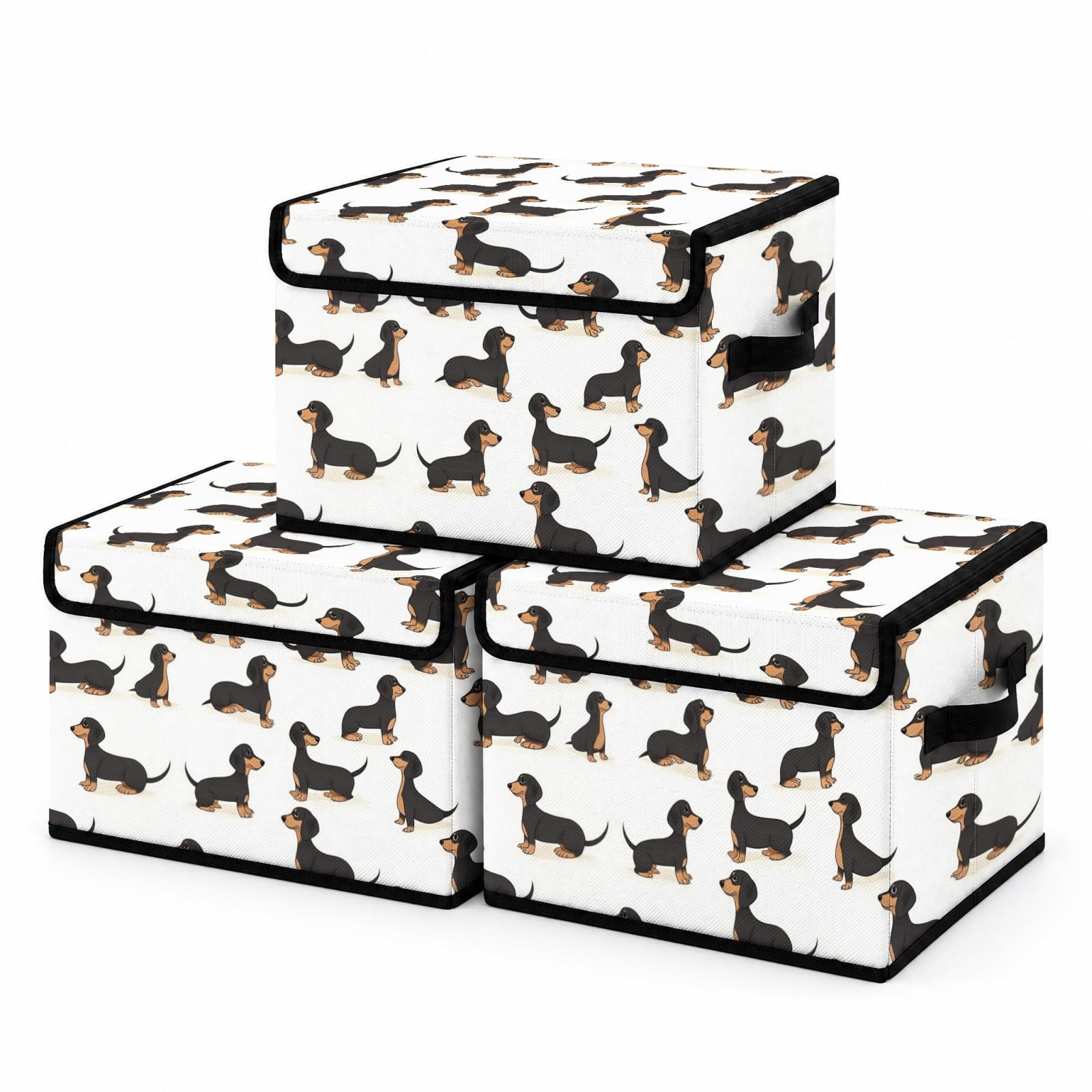 Stackable Clothes Storage Bins with Lids 3 Pack