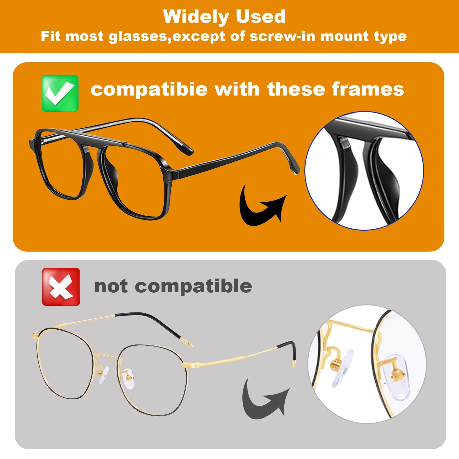 SMARTTOP Almohadilla de nariz adhesiva ultrafina de 1,3 mm, antideslizante para gafas, almohadillas de nariz con lentes de sol superadherentes, 12 pares