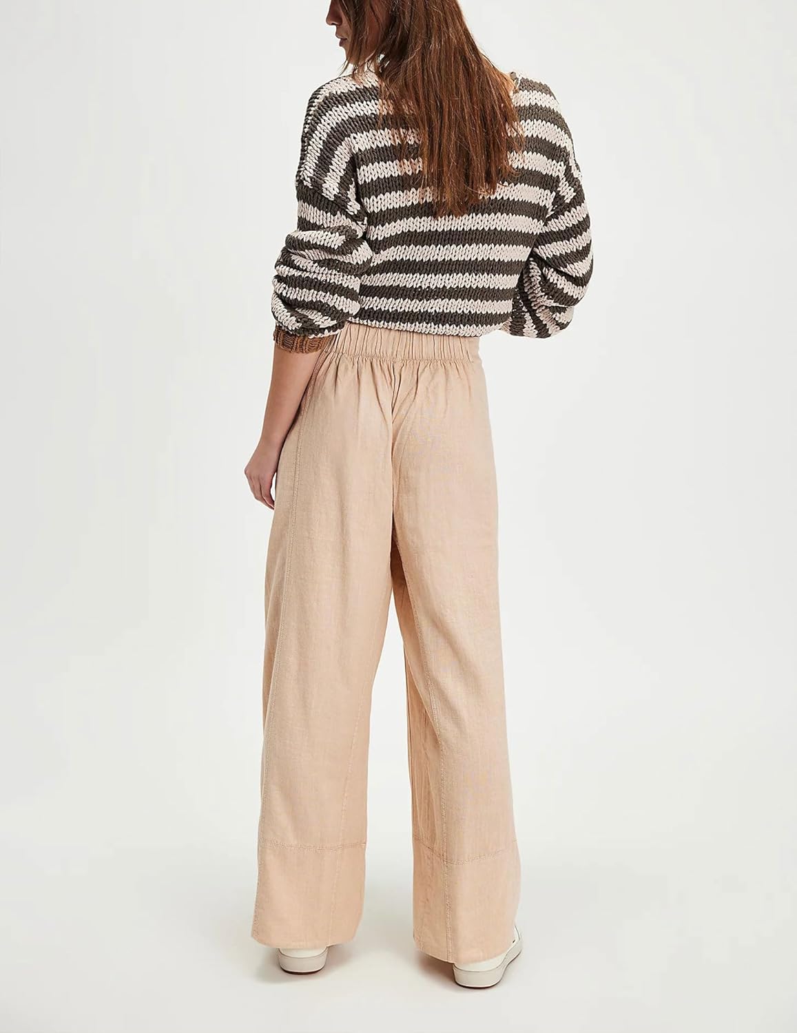 SAFRISIOR Women Linen Pants Wide Leg Casual Palazzo Pants Cotton Linen Lounge Beach Summer Pants with Pockets - Image 4