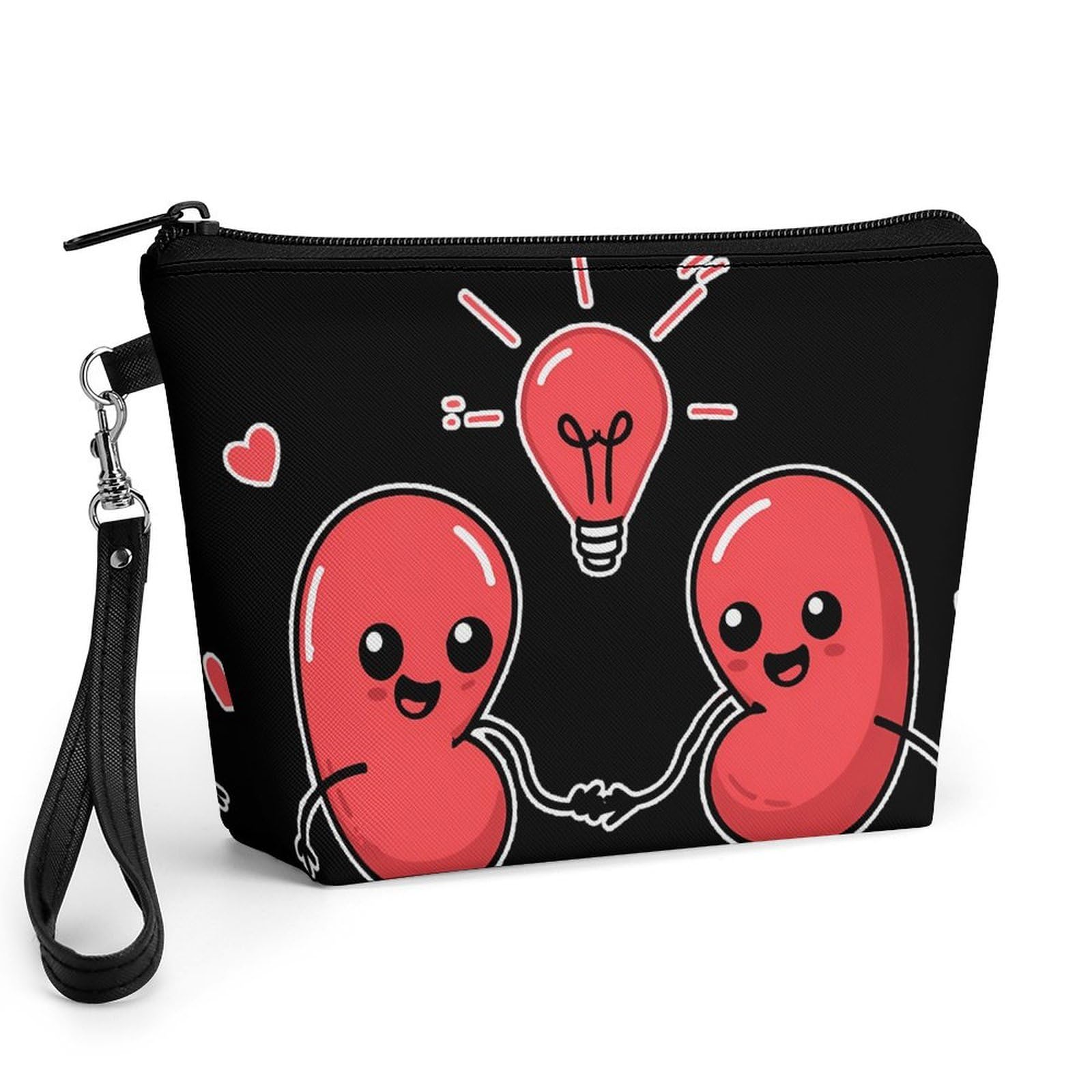 Cartoon Kidney Travel Makeup Bag Toiletry Bags Cosmetic Pouch Organizer with Handle