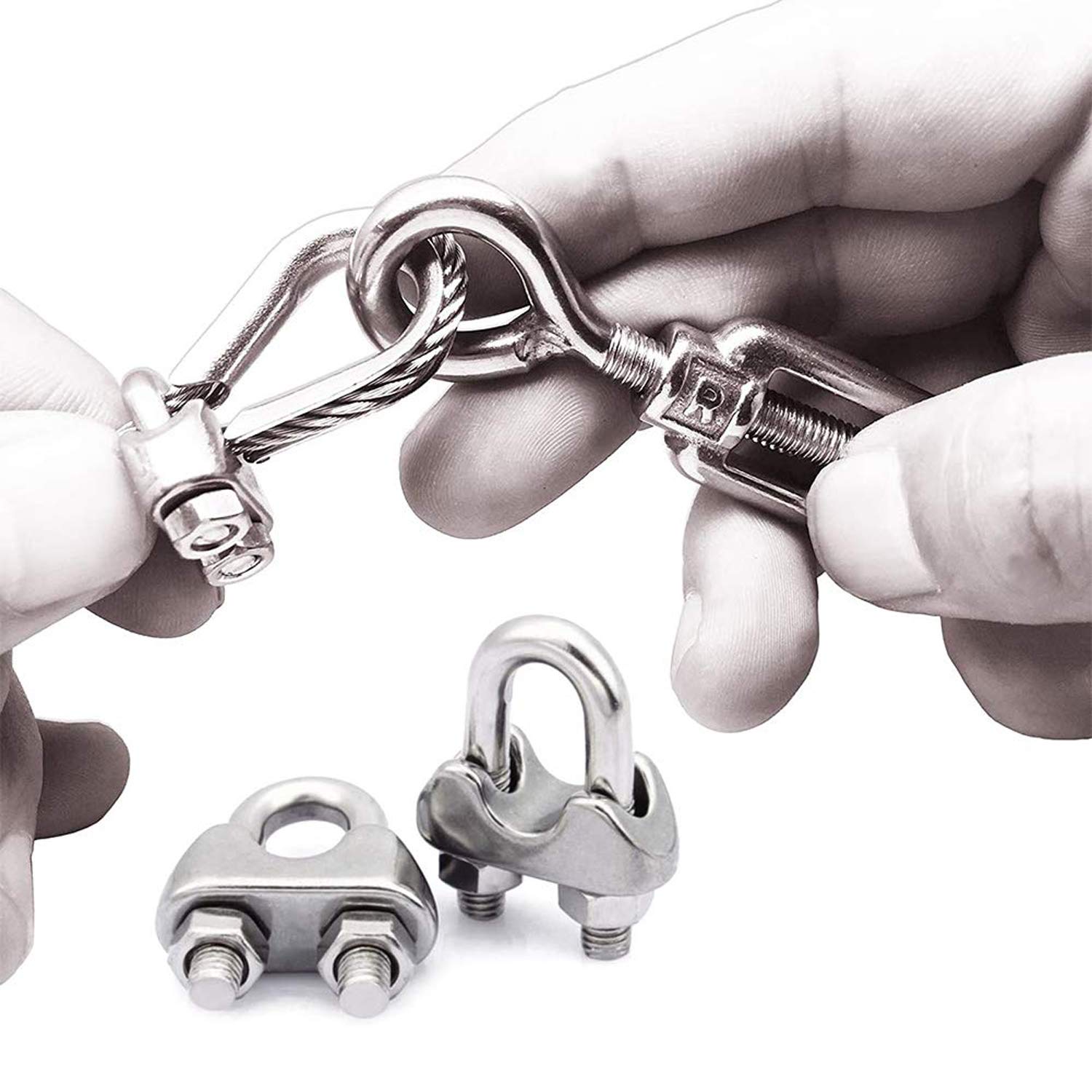 20 pieces of 304 Stainless Steel Wire Rope Clamp, M6 Cable Clamp for