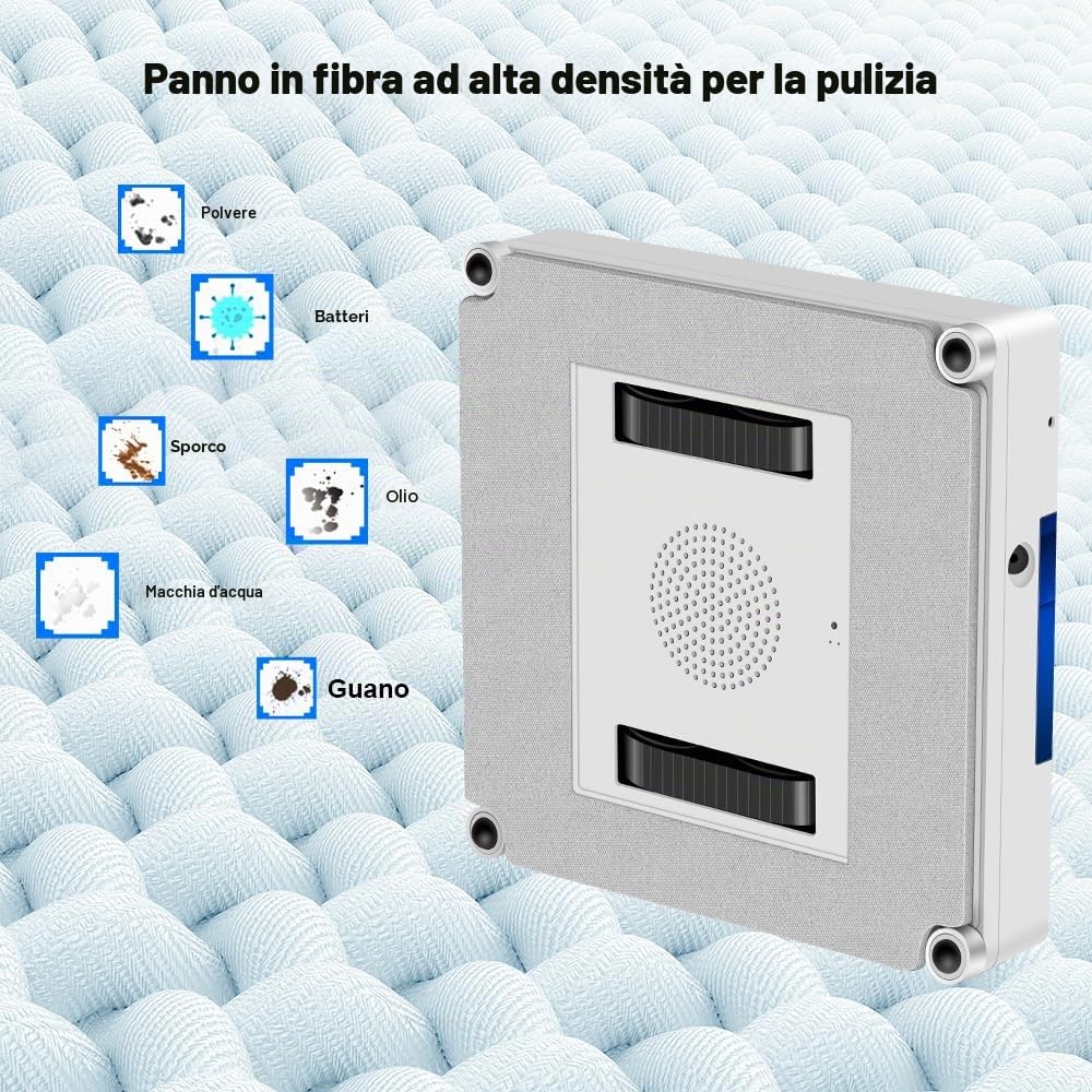 LIECTROUX YW509 - Robot lavavetri con doppia spruzzatura d'acqua, sensore laser, protezione contro le cadute, adatto per vetro, finestre, piastrelle, pavimenti in vetro e luoghi