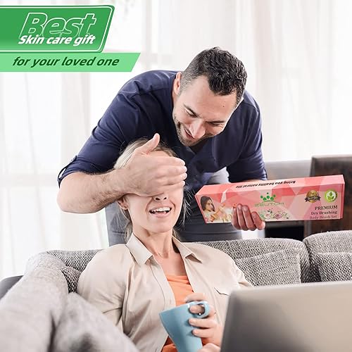 Miniatura 6 de Juego de cepillos corporales de cepillado en seco premium para drenaje linfático y tratamiento de celulitis cepillo corporal de cerdas de jabalí