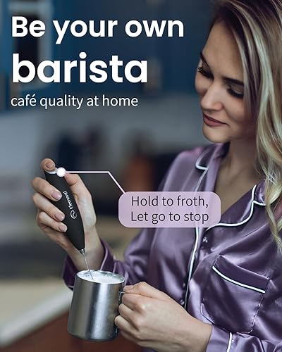 Miniatura 2 de Elementi Varita espumadora de leche  Espumador de café de mano  Mezclador de café y mezclador de bebidas de mano  Mezclador eléctrico de mano