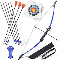 crazymouse Arco E Flecha Para Adolescentes, Iniciantes E Adultos, Kit De Arco Longo Com 8 Flechas, 5 Alvos, Arco Recurvo Para Arco E Flecha, Jogos De Quintal, Presente Para Esportes Ao Ar Livre (Co