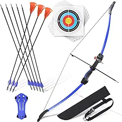 crazymouse Arco E Flecha Para Adolescentes, Iniciantes E Adultos, Kit De Arco Longo Com 8 Flechas, 5 Alvos, Arco Recurvo Para Arco E Flecha, Jogos De Quintal, Presente Para Esportes Ao Ar Livre (Co