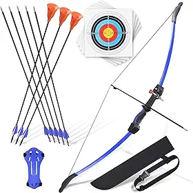 crazymouse Arco E Flecha Para Adolescentes, Iniciantes E Adultos, Kit De Arco Longo Com 8 Flechas, 5 Alvos, Arco Recurvo Para Arco E Flecha, Jogos De Quintal, Presente Para Esportes Ao Ar Livre (Co
