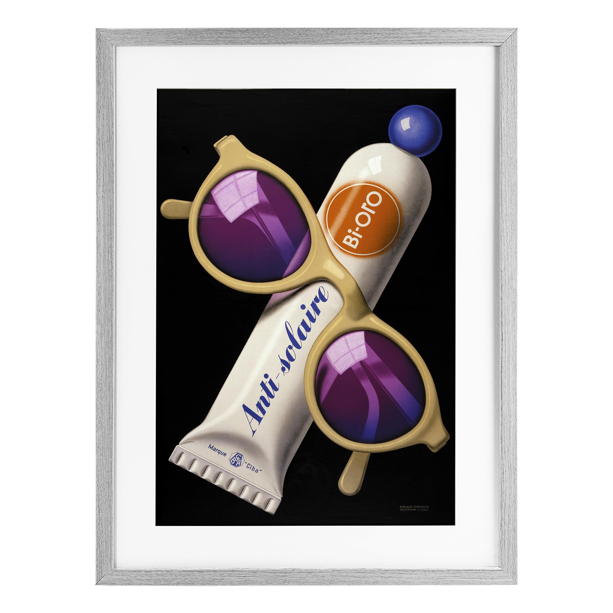 Stupell Industries Farmhouse Gray (Textured) 'Sunblock & Sunglasses'| Framed Print Under Glass