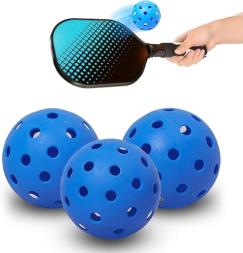Noa Store Pickleball Balls for Indoor and Outdoor Play 3-Pack (2.9 Inch) - Durable Plastic and Versatile with Enhanced Visibility - Consistent