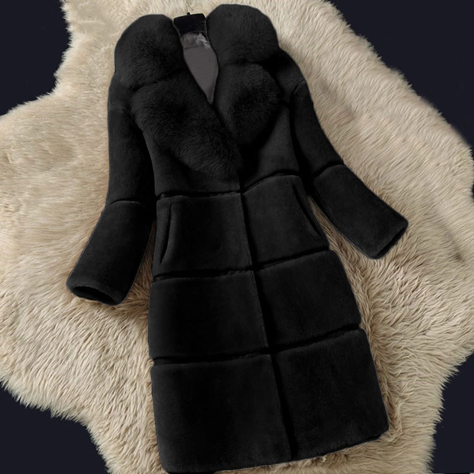 Chaqueta de otoño de forro polar grueso cálido para mujer, chaqueta larga de felpa cálida y suave para el invierno