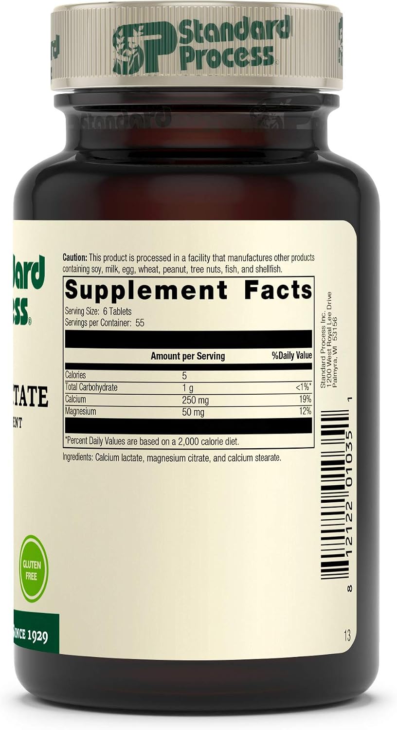 Standard Process Calcium Lactate - Immune Support and Bone Strength - Bone Health and Muscle Supplement with Magnesium and Calcium - 330 Tablets