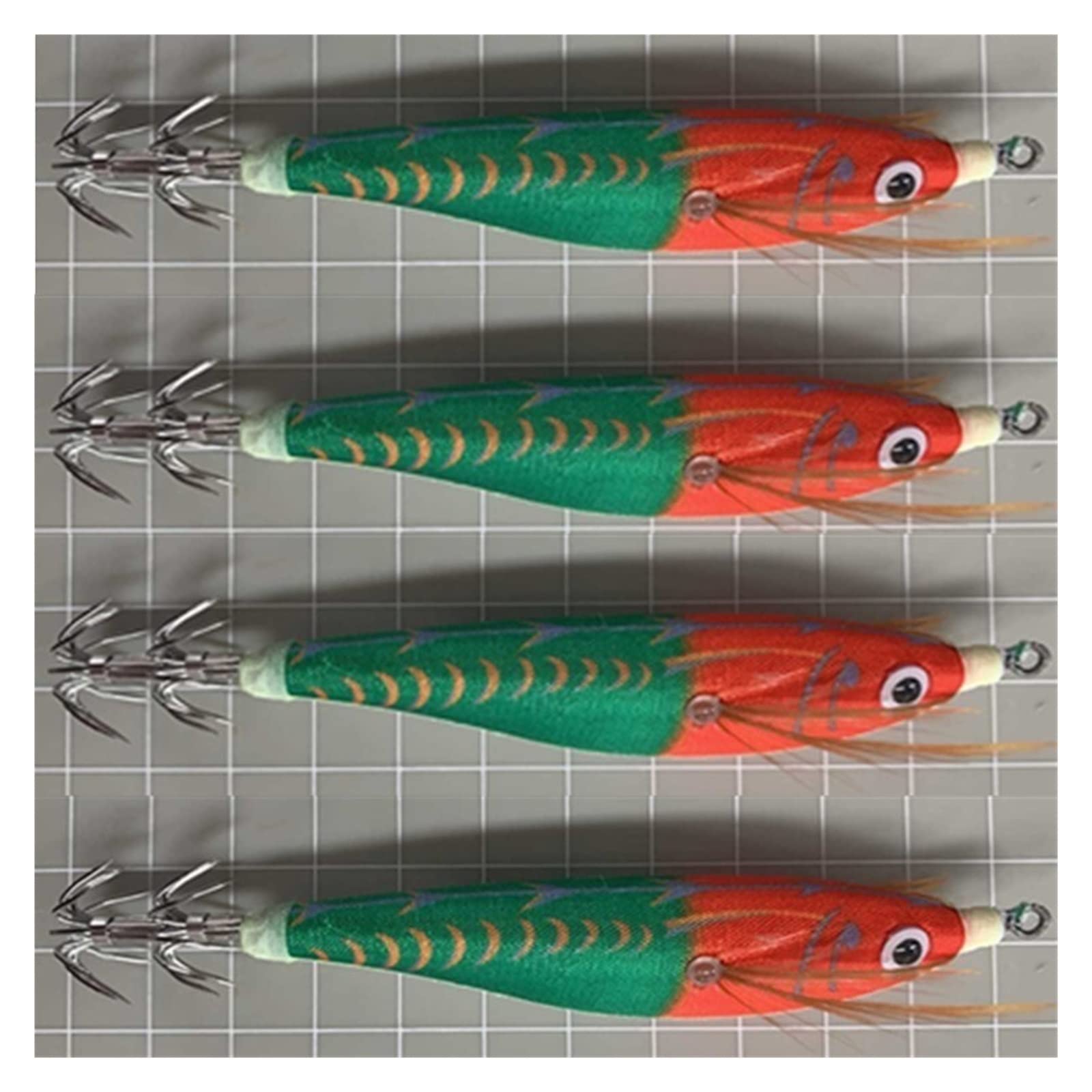 XILILHC Esca for Calamari Luminosi da 8 Pezzi 10 cm g | Esca for la pesca dei gamberetti in legno, polpo, seppie, esca for jigging, strumenti for la pesca