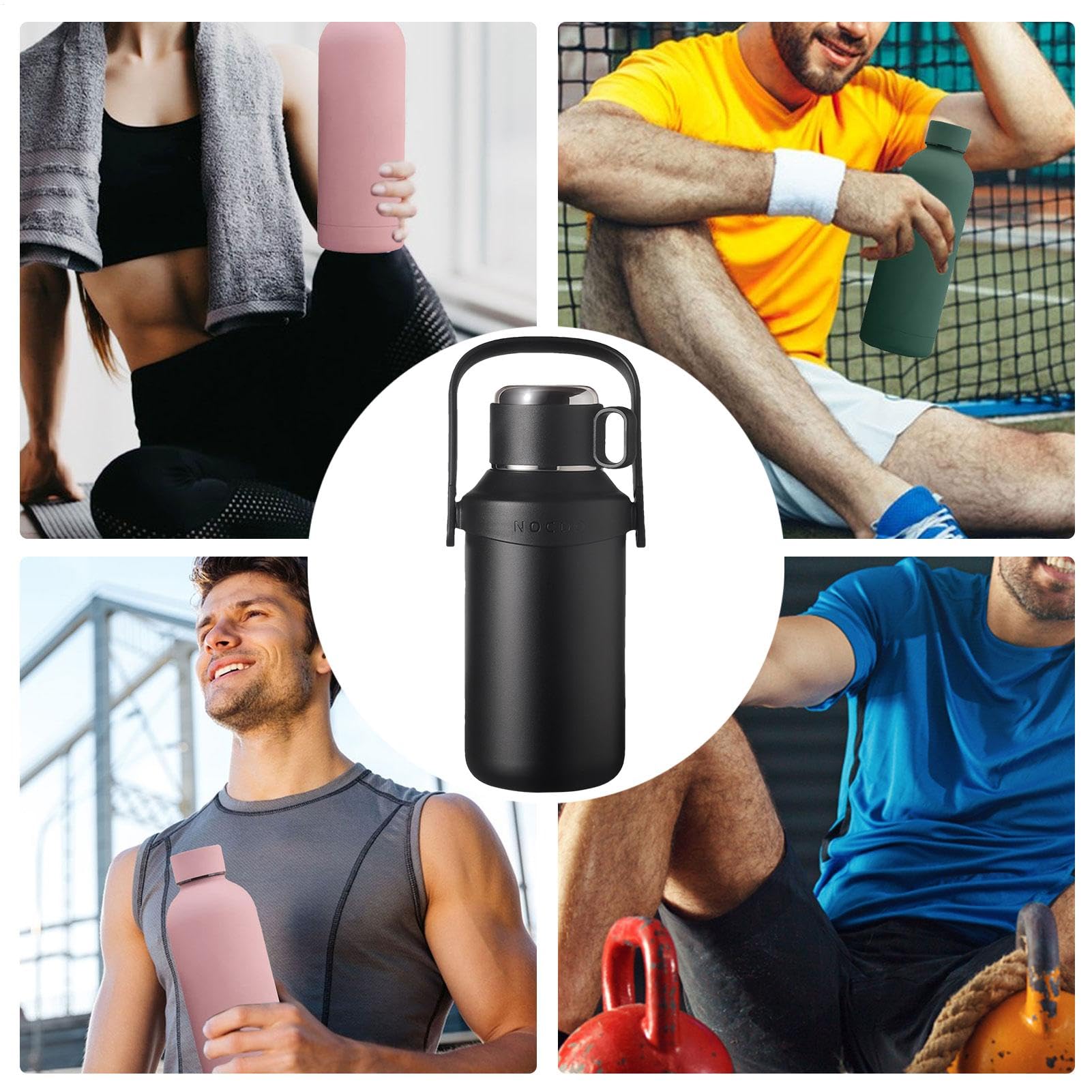 Termica Borraccia con Maniglia, Bottiglia Portatile per Bere Acqua, Tè, | Portatile Borraccia Sportiva Portatile Per Adulti Bambini Palestra Acqua Tè Caffè Bevande Ghiacciate Bevan
