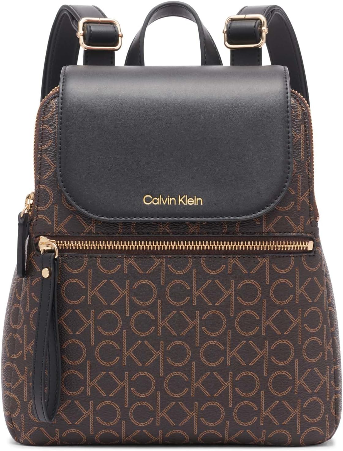 Reyna Signature Key Item Flap Backpack, Brown/Khaki/Black, One Size