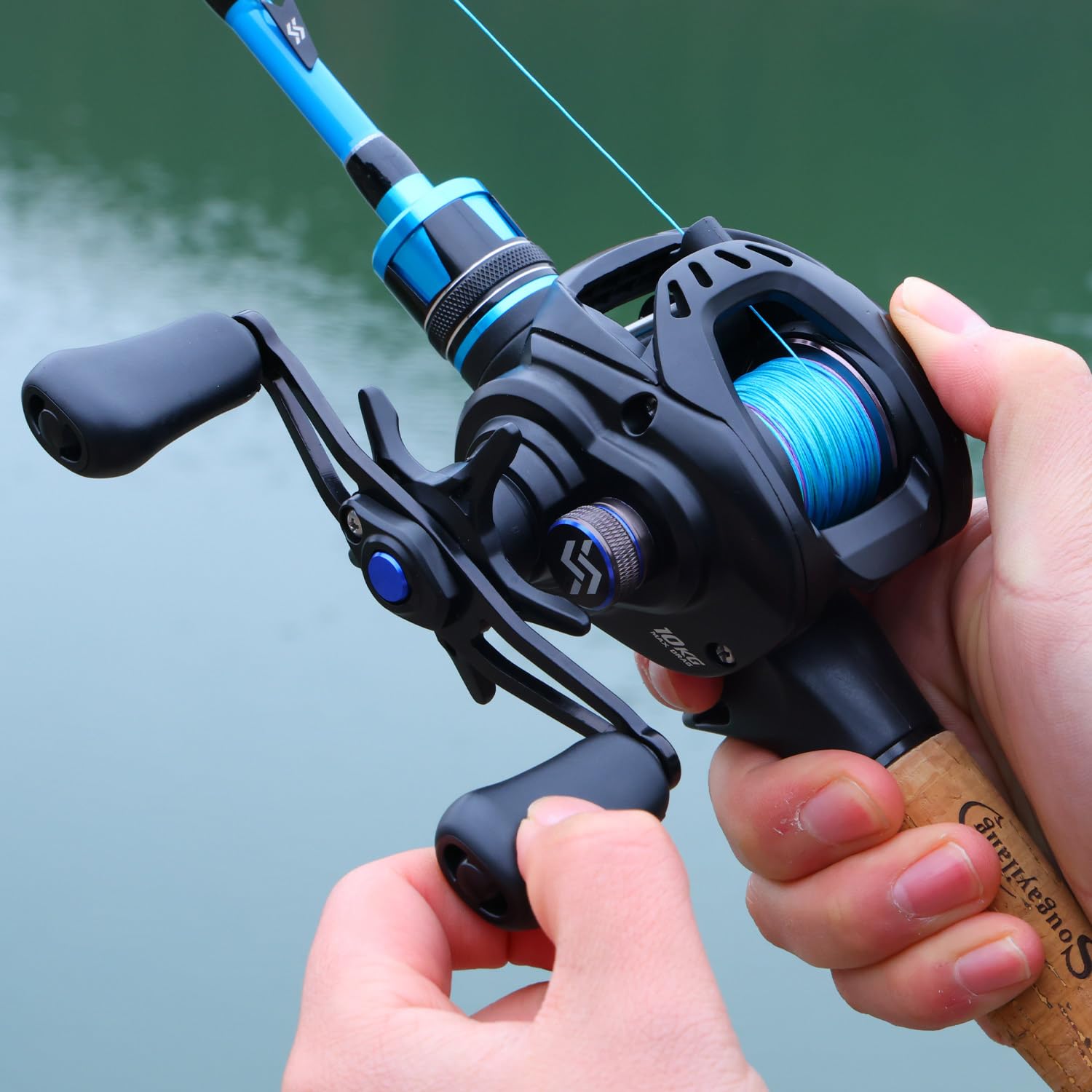 Sougayilang SSX-DC Baitcasting-Rolle–Digitales Bremssystem mit Mikrocomputersteuerung, kompaktes Aluminiumgehäuse, Übersetzung 7.2:1,maximale Bremskraft 10 kg,für Barschangeln und Küstenangeln.