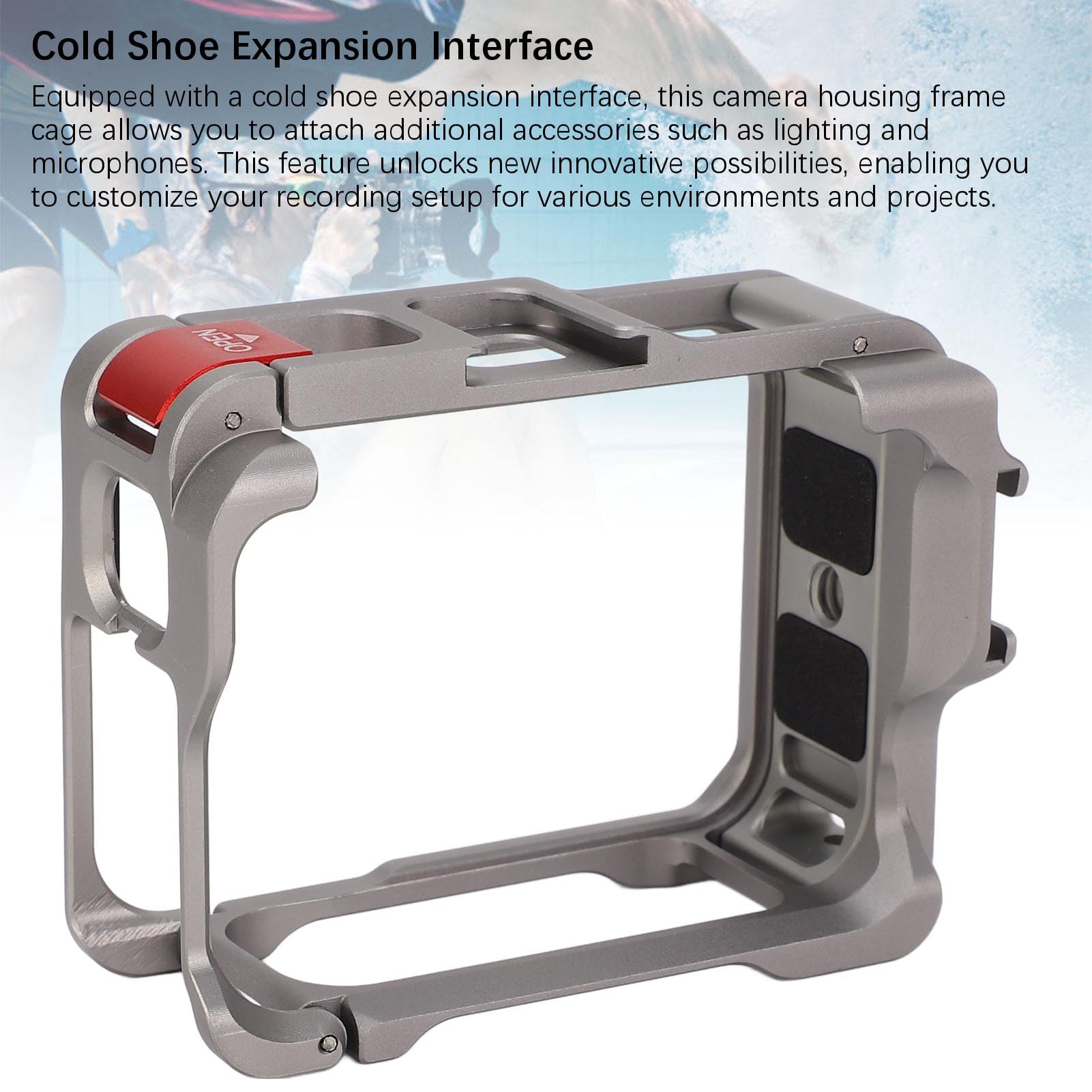 Generic Cage de Protection pour Caméra, Cadre Léger en Alliage D'aluminium Haute dureté pour Boîtier de Caméra Vidéo Extérieure Pro 2, Rembourrage en Mousse pour Un Enregistrement Stable, pour Les