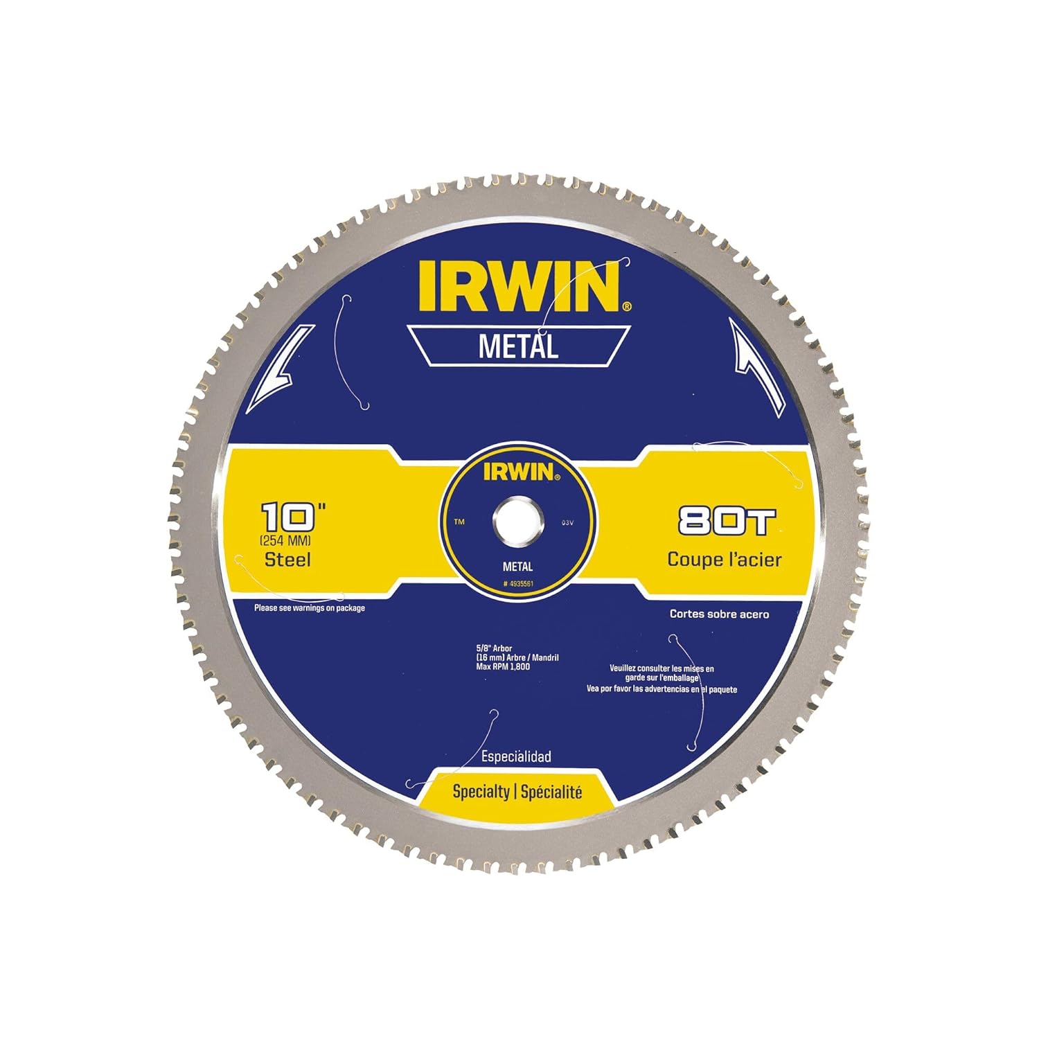 IRWIN Tools MetalCutting Circular Saw Blade, 10inch, 80T (4935561