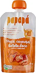 Papapá, Papinha infantil, Orgânico, Sabor Maçã, Cenoura & Batata Doce, 100g, Laranja