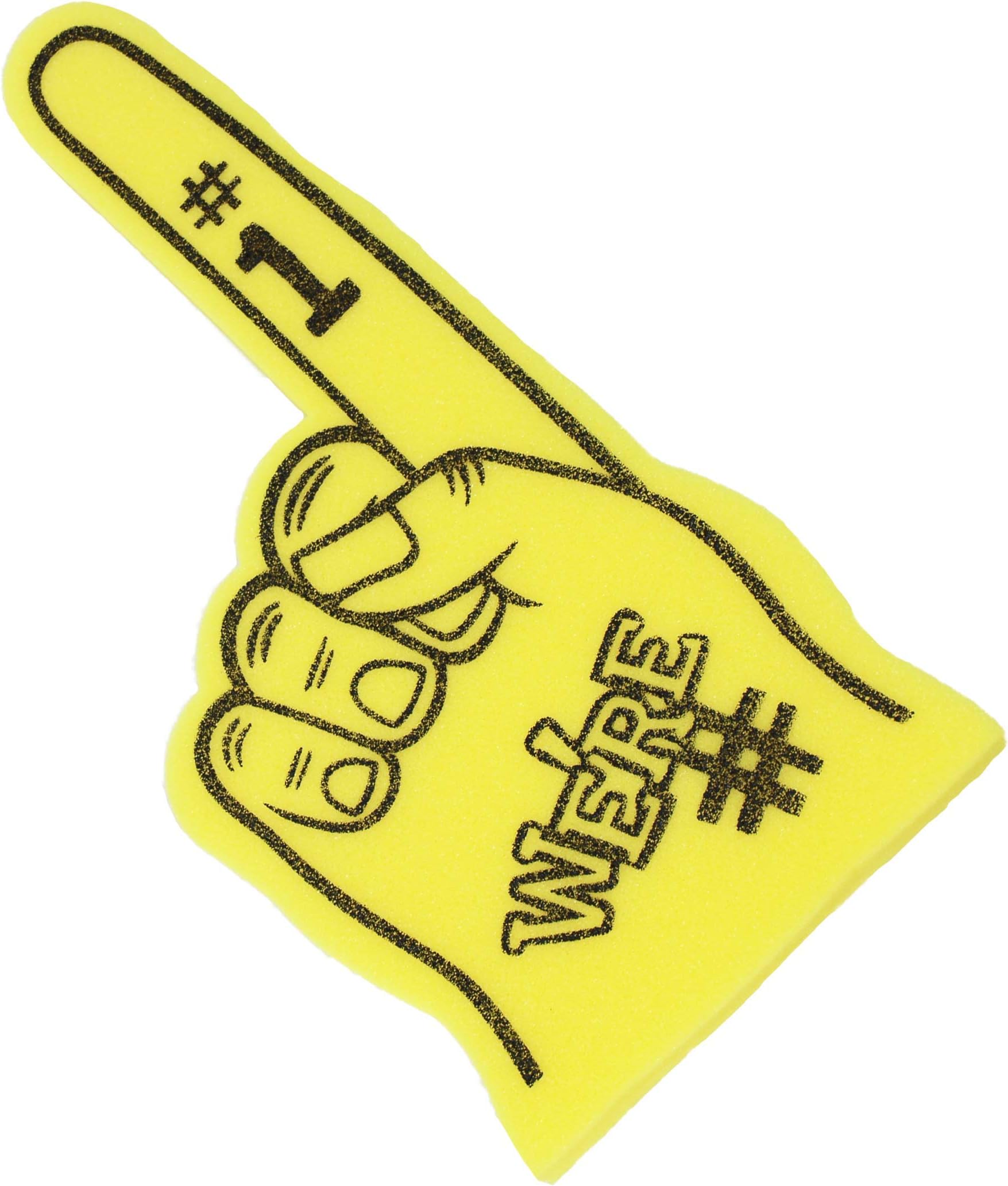 Astek18 Inch We're Number 1 Finger Team Color Cheerleading Foam Hand Pompom for Sports