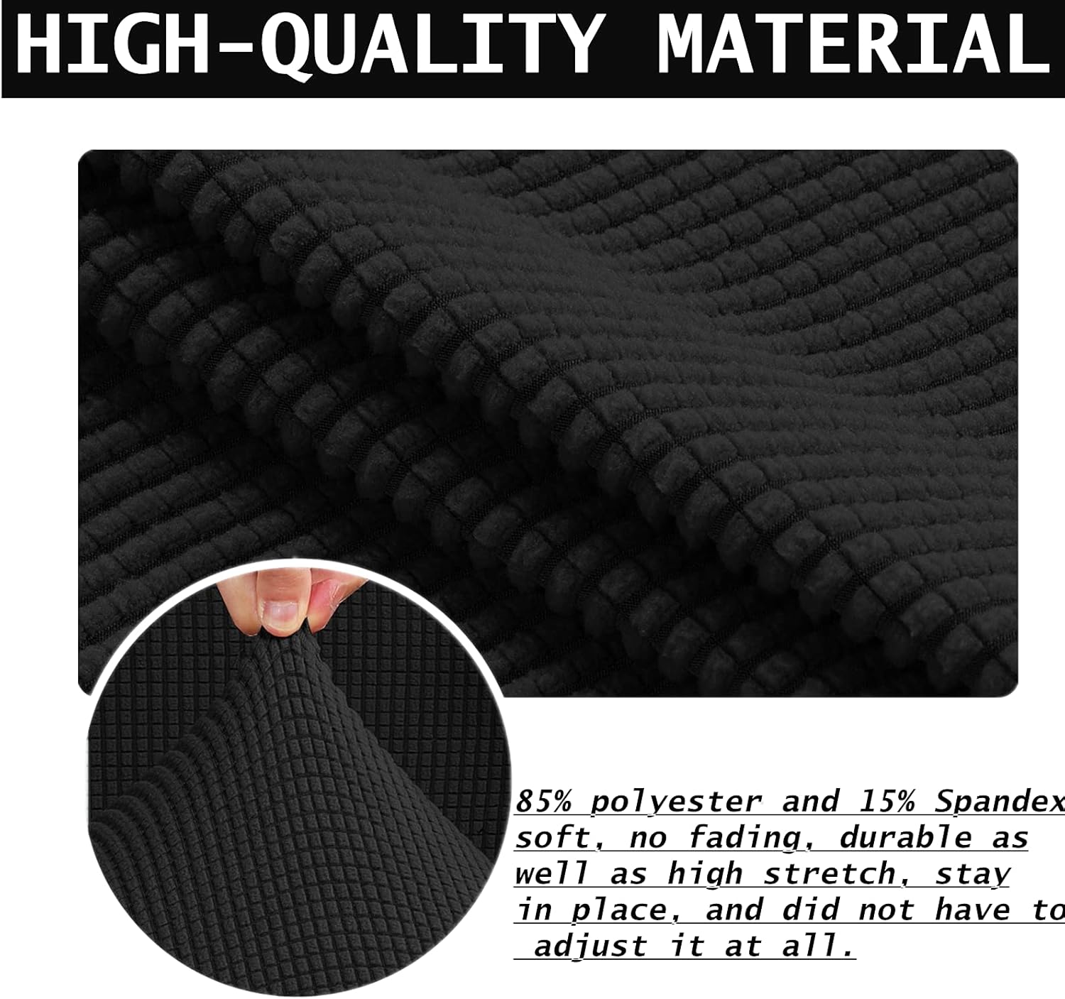 Super Stretch Computer Office Chair Cover – Universal Fit, Soft & Durable Jacquard Fabric, Non-Slip Design – Washable Chair Protector for Home & Desk Chairs (Large, Black)