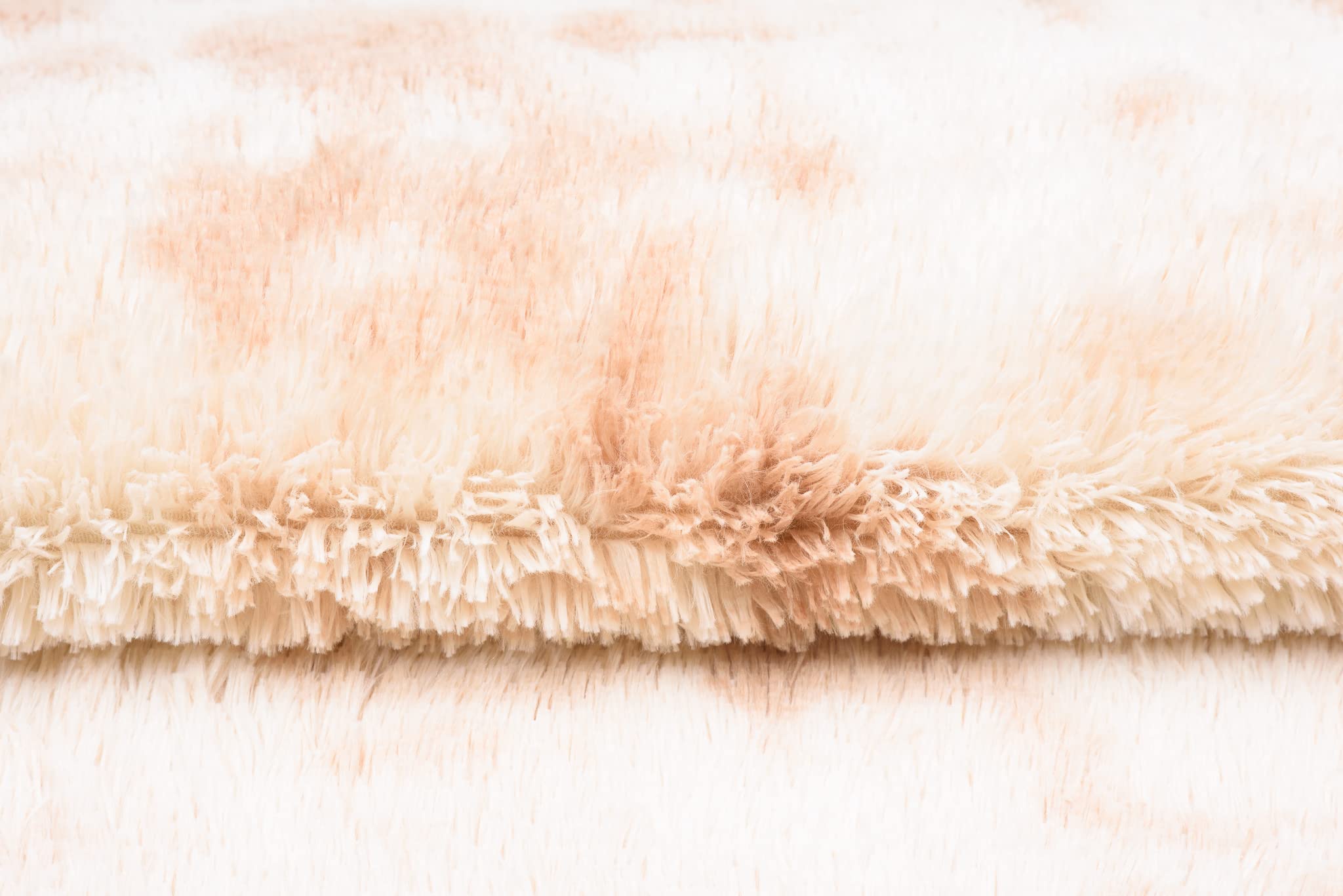 TAPISO Silk Dyed dywan z krótkim włosiem, antypoślizgowy, kremowy, beżowy, jasny piaskowy, farbowany, nowoczesny, abstrakcyjny, melanżowy, do salonu, sypialni, 120 x 170 cm