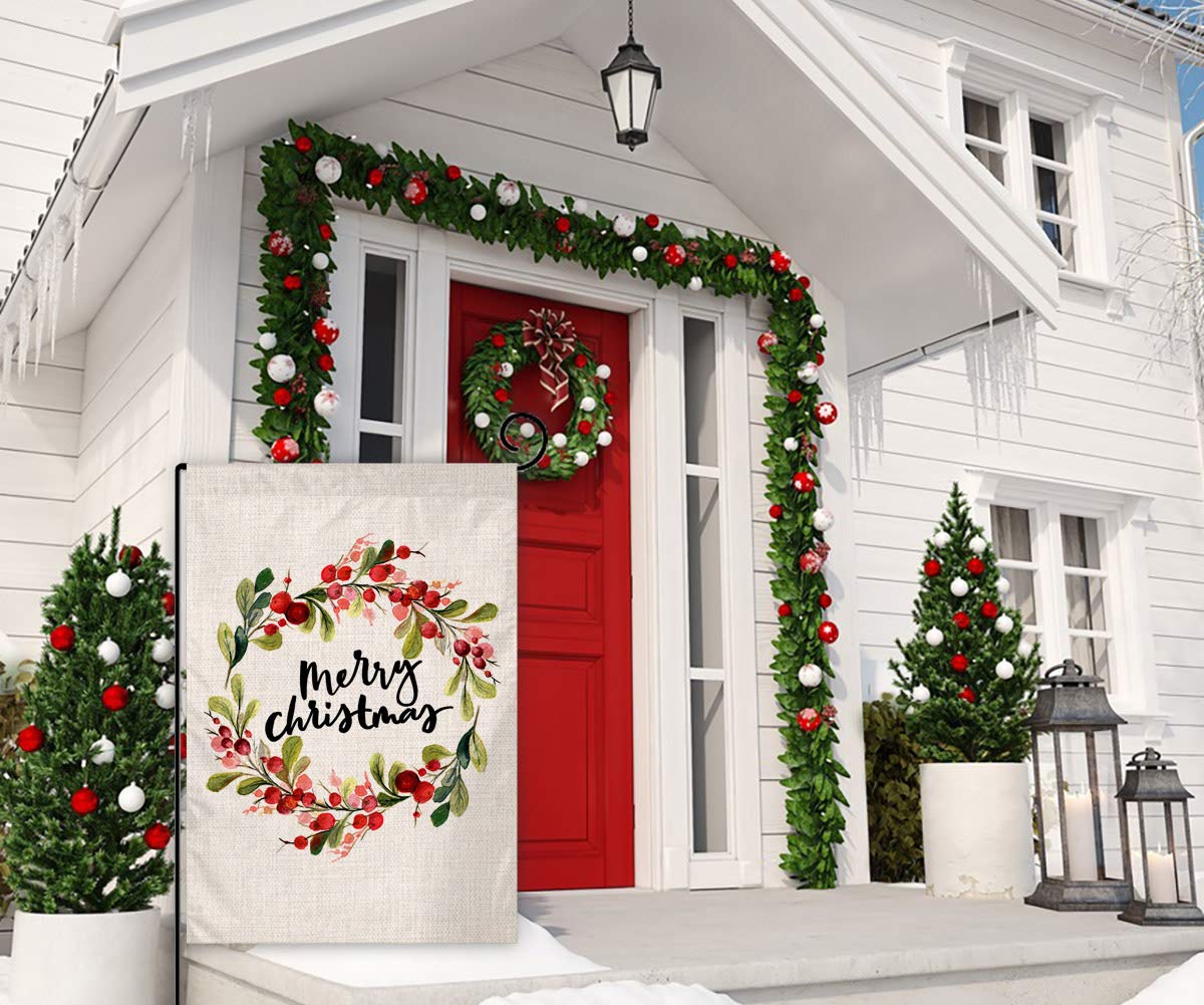 BLKWHT Weihnachtsflagge Mit Kuh – Witzige Winterdekoration Für Garten & Haus