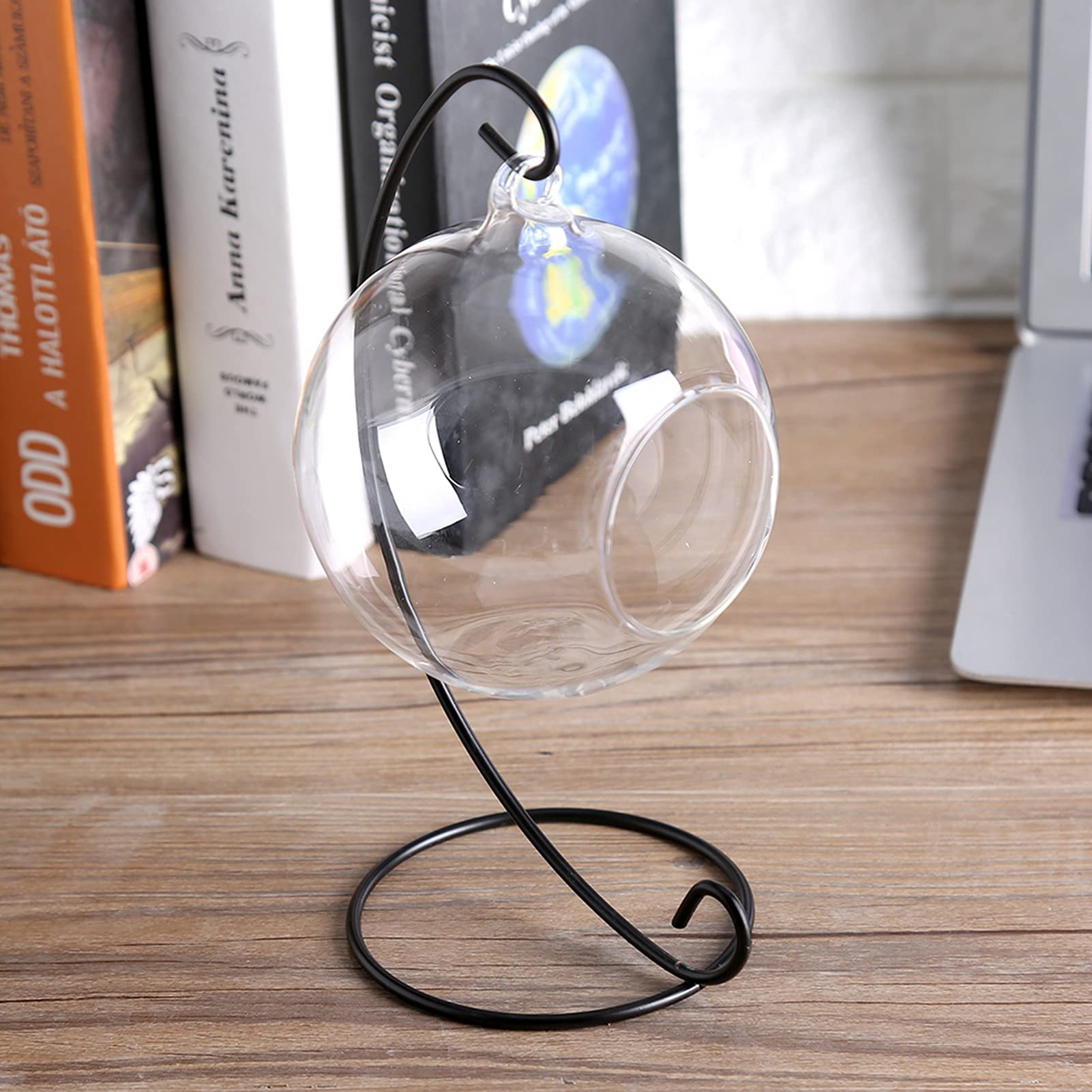 Opknoping Glazen Globes Terrarium Vetplanten Orbs 2 Stks Glazen Planter Grote Opening Lucht Varen Planten Vaas Hanger 12cm voor Home Party Bruiloft Tuin DIY Ontwerp