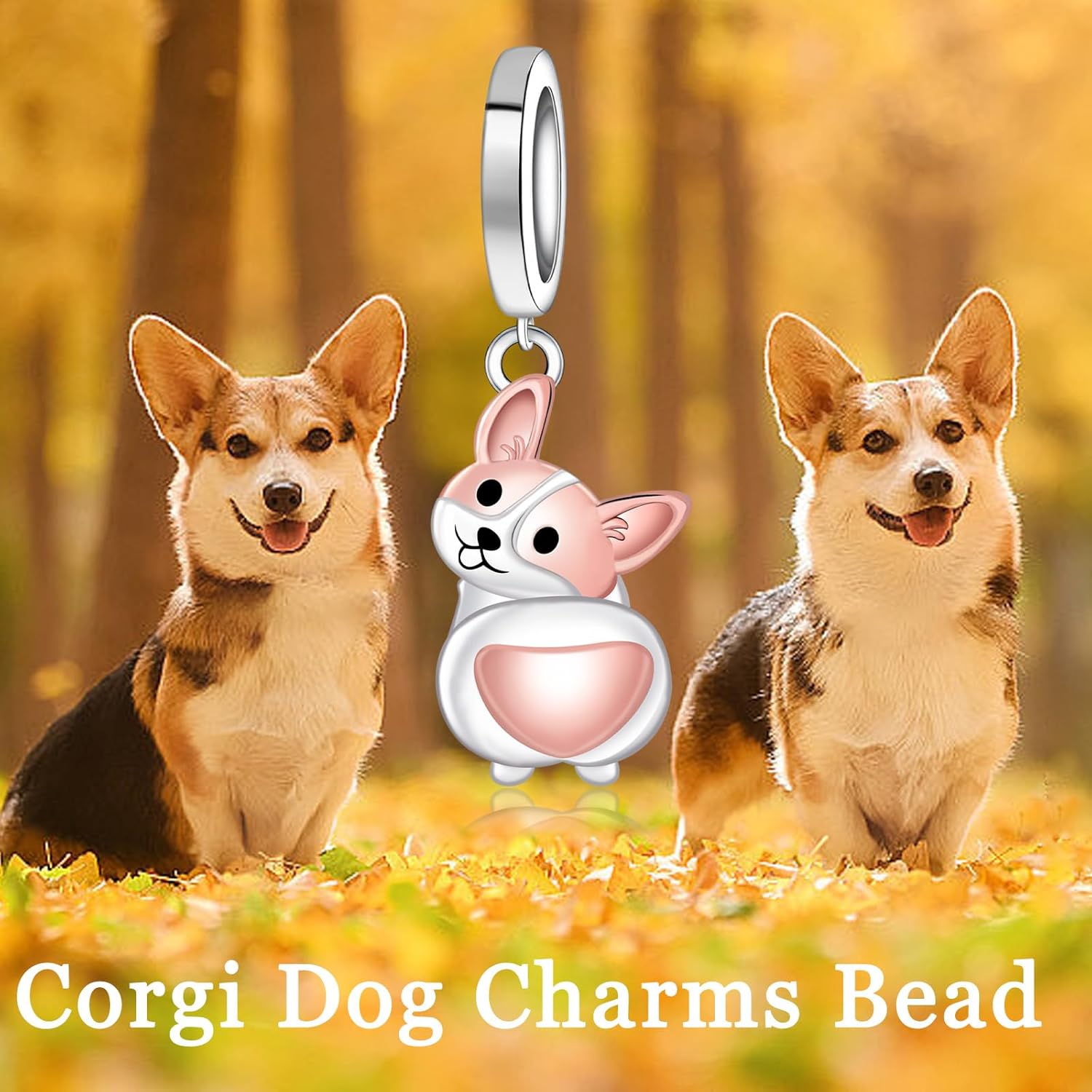 Corgi Dog Charms for Women - 925 Sterling Silver Lovely Dog Gifts for Corgi Lovers Cute Charm Bead for Bracelets Daisy Animal Charms for Birthday Gifts - Image 3