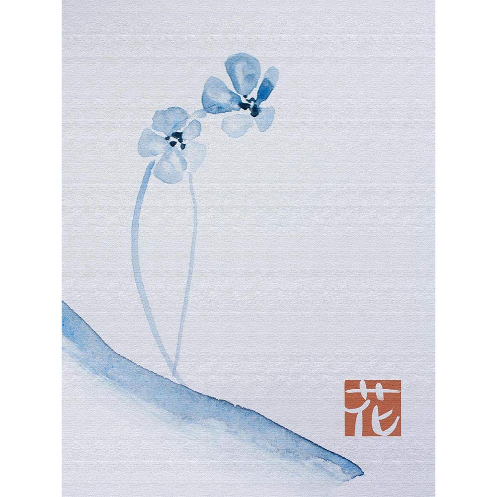 Wee Blue Coo Japanese Watercolour Flower Art Print Poster Wall Decor 12X16 Inch