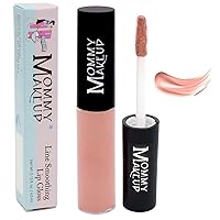 Vista 6 de Mommy Makeup Line Smoothing Lip Gloss con algas marrones y algas doradas, brillante, hidratante, alto brillo, brillo de labios sin parabenos en coco