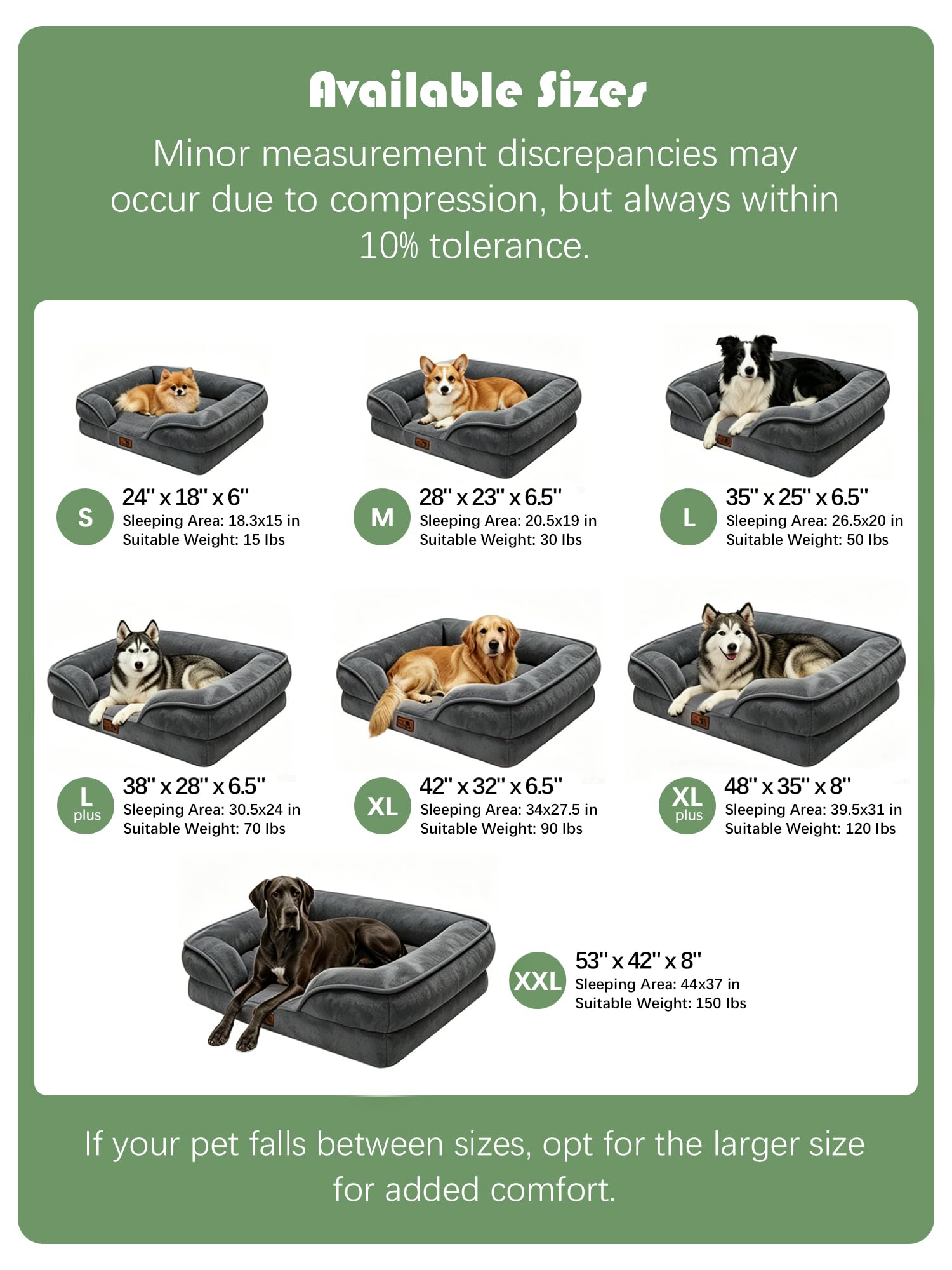 Spotted Play Orthopedic Dog Bed with Sides - Sofa Beds for Medium Dogs, Supportive Foam Pet Couch Bed with Washable Removable Cover, Waterproof Lining and Non-Slip Bottom, Dark Grey - M view 7