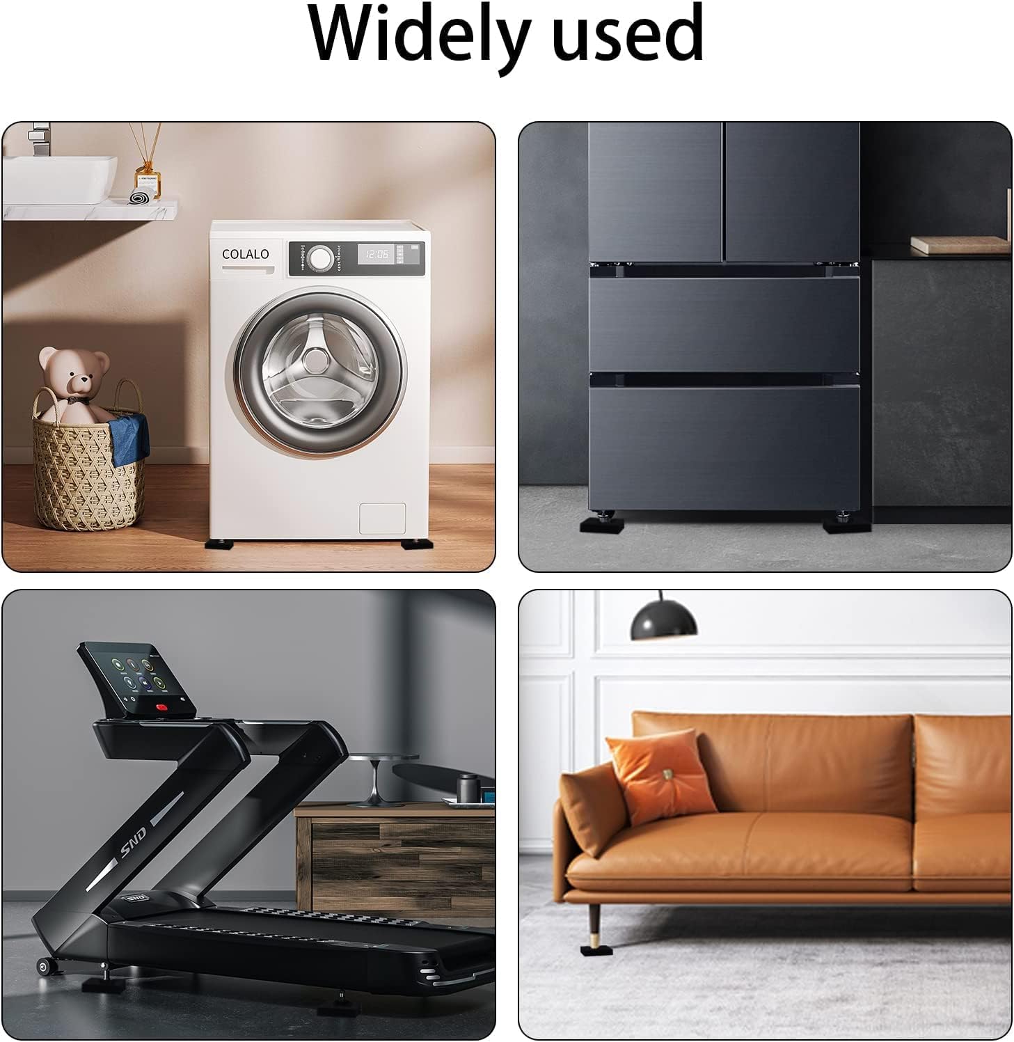 Aicon Anti Vibration Rubber Pads (4" x 4" x 1" Thickness) Pack of 12 Nos