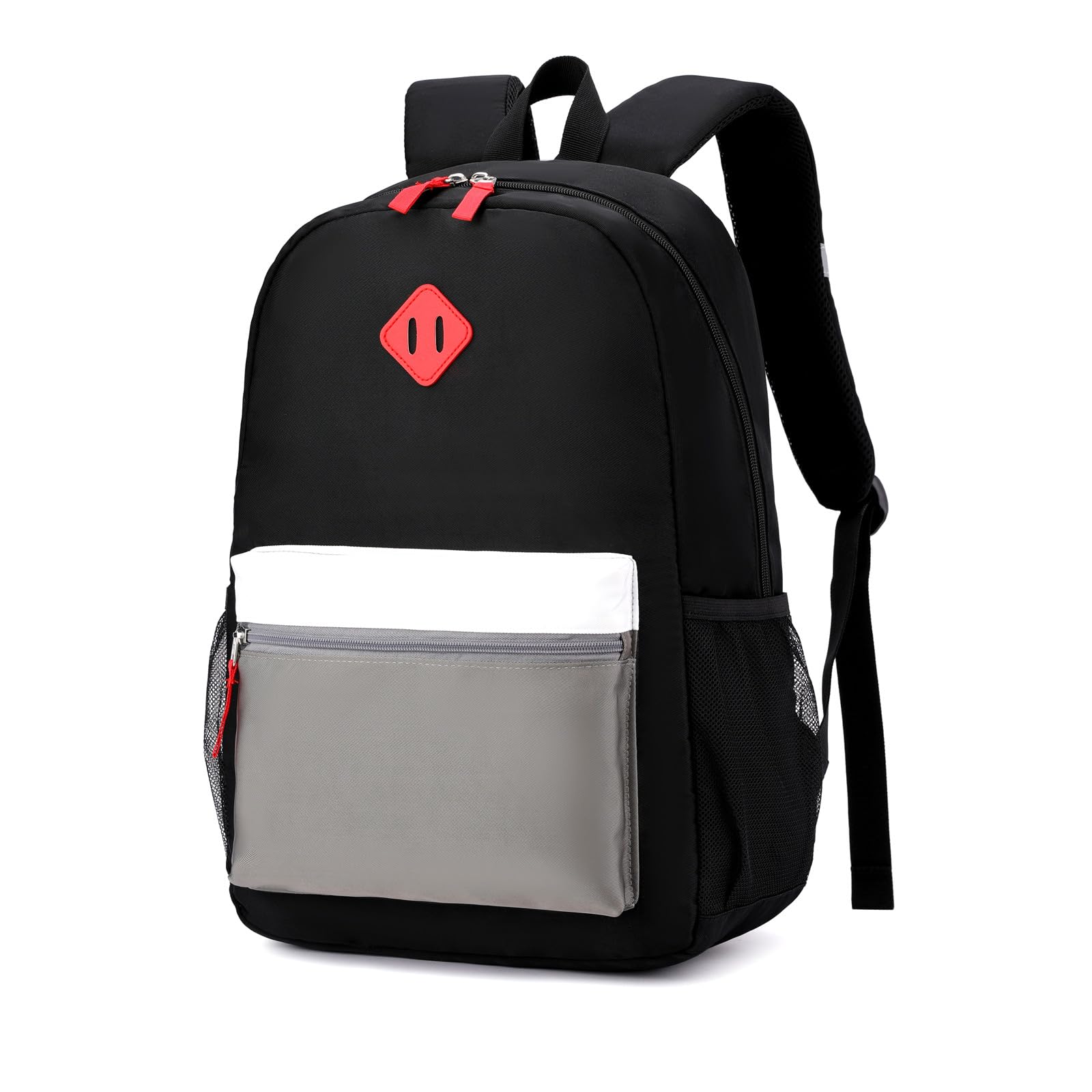 Toddler Backpack, Preschool Backpack for Kids Boys and Girls Kindergarten Preschool Bookbag with Chest Buckle 3-6 Years (Black Grey, Medium-15inch)