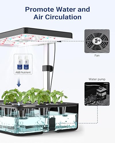 Miniatura 25 de iDOO Kit de sistema de cultivo hidropónico, 12 cápsulas, regalos de Navidad para mujeres, mamá, jardín de hierbas para interiores con luz LED
