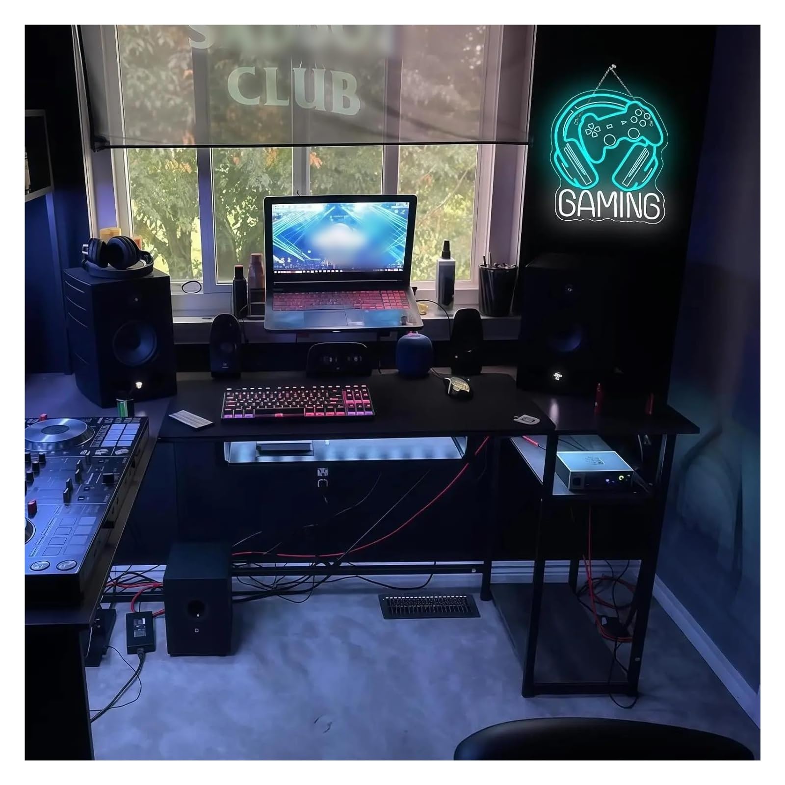 Wiszące neony artystyczne Neon "Gaming" USB Ściemnialna Lampa Do Pokoju Gier, Jaskinia Gracza, Klub Gier, Dekoracja Domu, 37 X 32 Cm