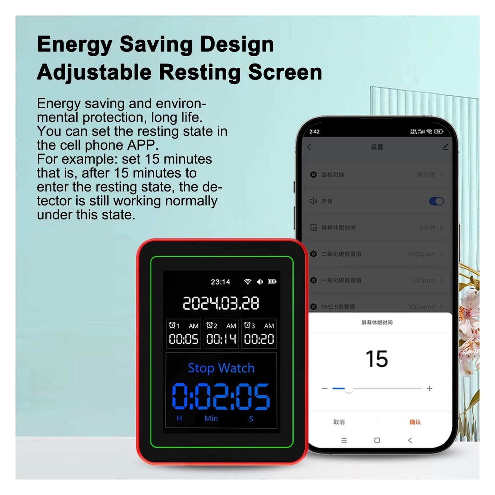 Monitor de calidad del aire, Detector De Calidad Del Aire WiFi 15 En 1 CO/CO2/HCHO/TVOC//PM0.3/PM1.0/PM2.5/PM10/temperatura/humedad/monitor(15 in 1 WIFI White)