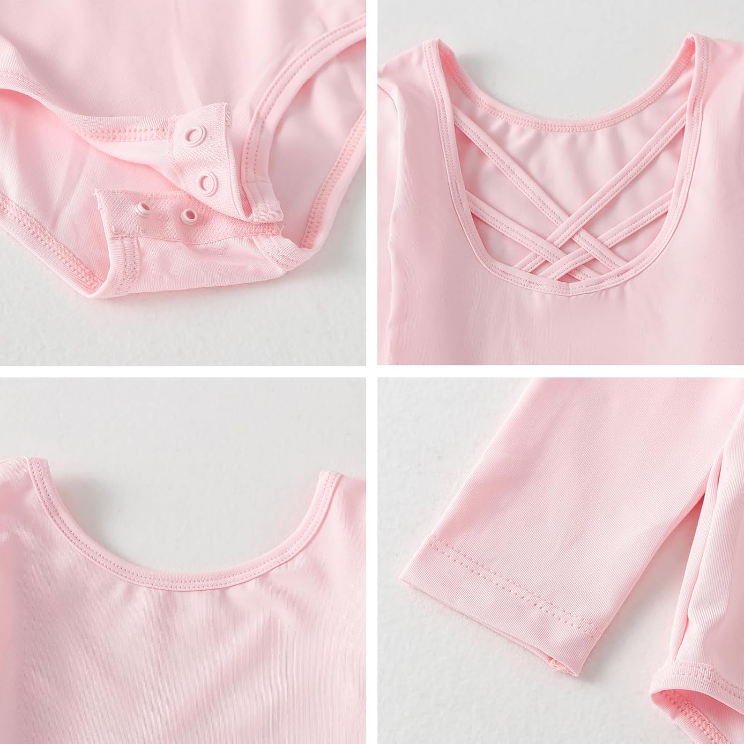 Tutu.kk Girls Ballet Leotards with Removable Tulle Skirt Long Sleeve Crisscross Back Dance Dress Outfit for Toddler Girls - Image 7