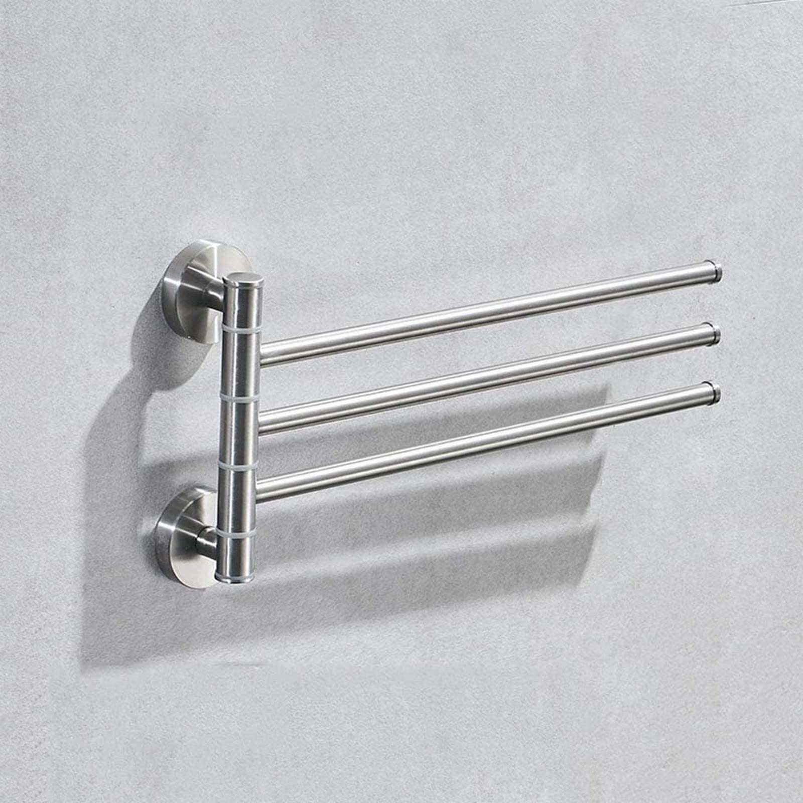 GLETSF Towel Rack Bathroom, Wall Mounted Towel Rack Stainless Steel Bathroom Rack Swivel Towel Bar Bracket With 2 Swivel Rods, Swinging Towel Rack For Kitchen, Bathroom, Toilet/