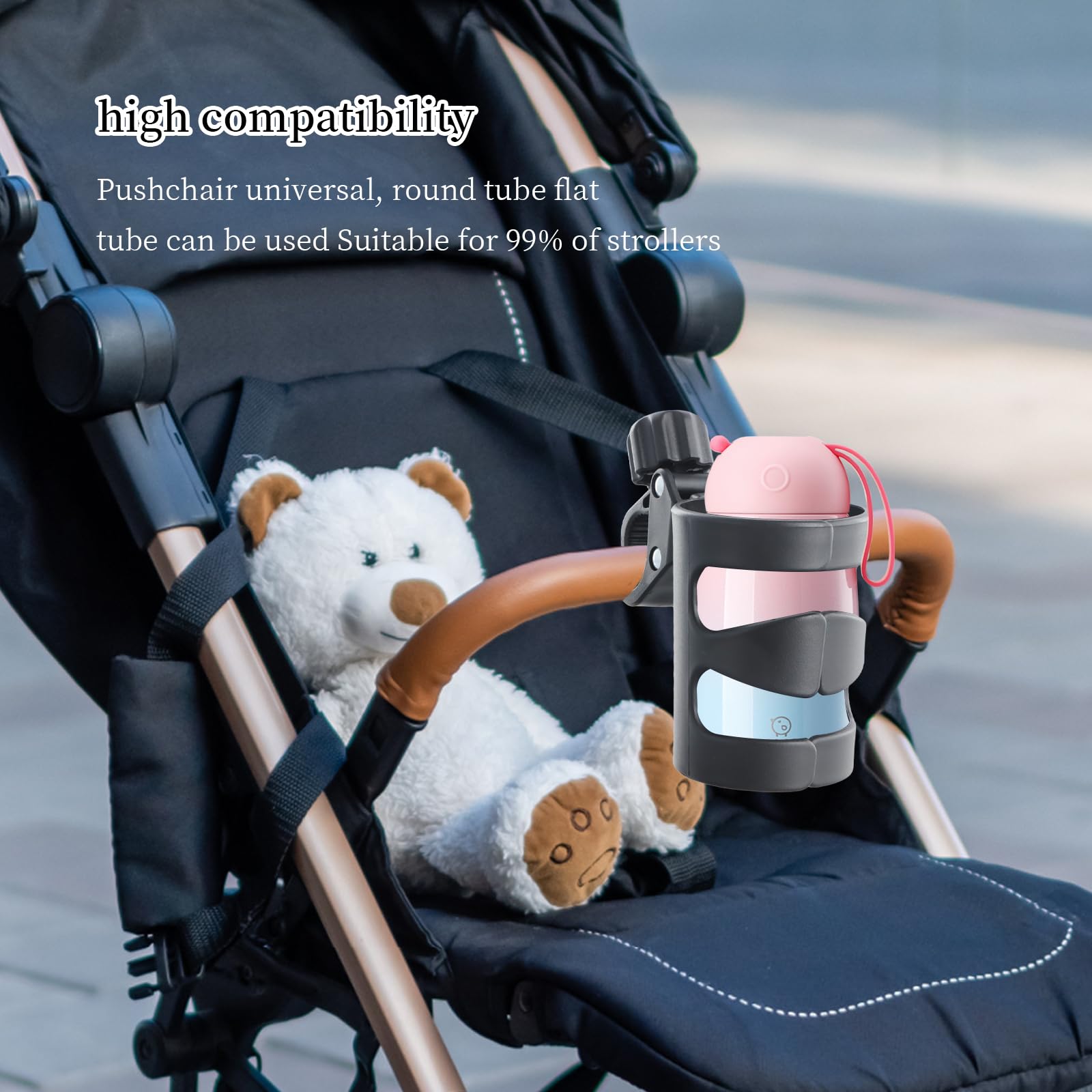 Universaler Kinderwagen-Getrnkehalter & Buggy-Zubehr, Verstellbarer  Flaschenhalter, 360-Grad-Drehung Kinderwagen Getrnkehalter fr die Meisten  Tassen, Getrnke- und Kaffeehalter : Amazon.de: Baby