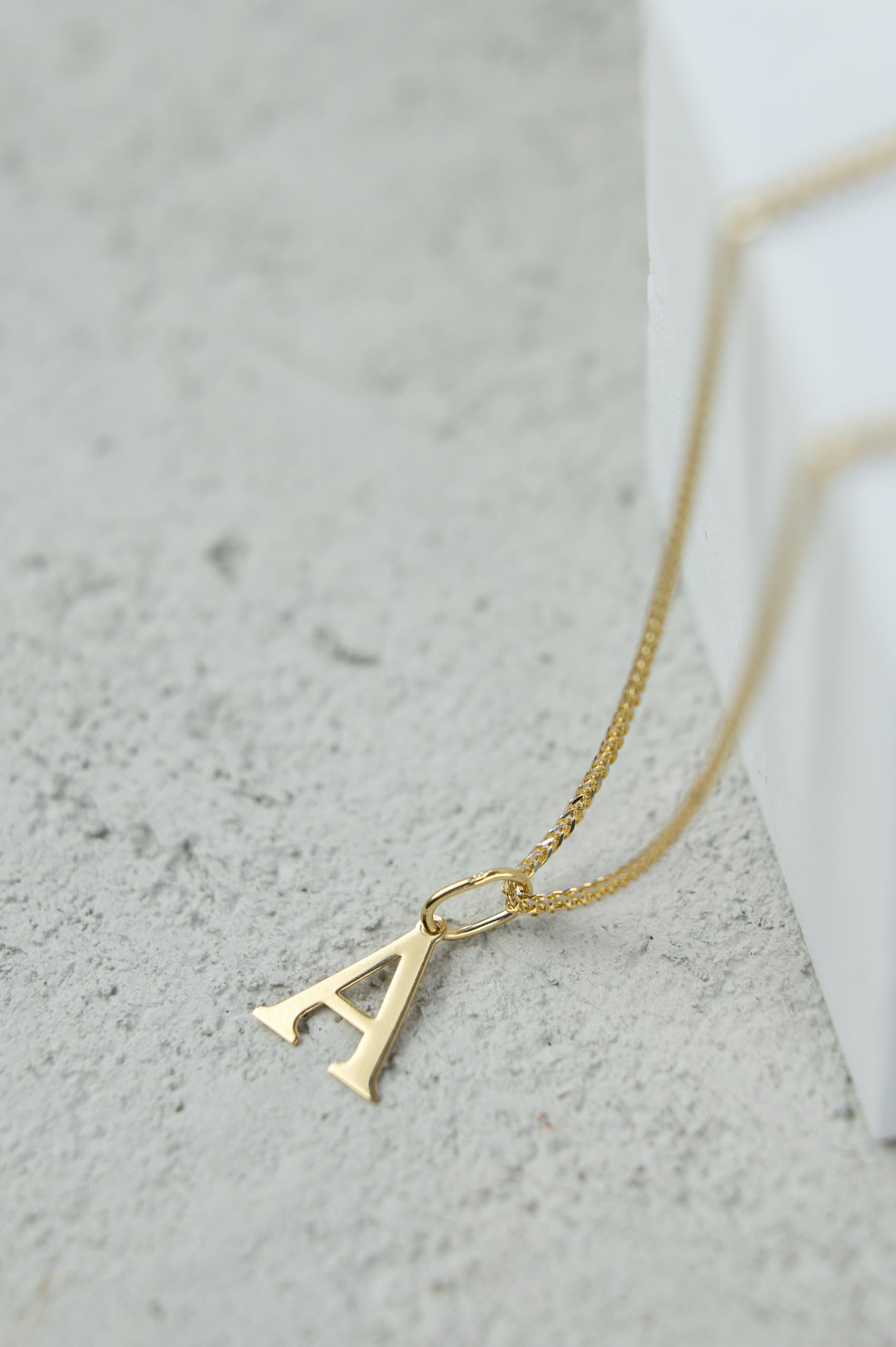 Rodium – Buchstabenanhänger A aus 585er Gelbgold – 14-Karat-Initialen-Anhänger für Halskette oder Armband – Geschenk für Frauen – hergestellt in Italien