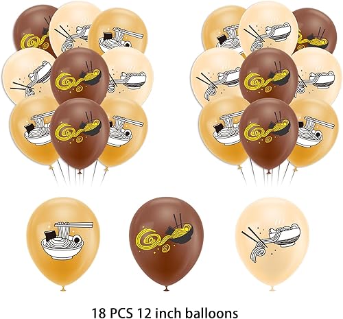 Miniatura 5 de Decoraciones de fiesta de ramen, fideos japoneses, decoraciones de cumpleaños, incluye ramen de feliz cumpleaños, decoración de cupcakes, decoración