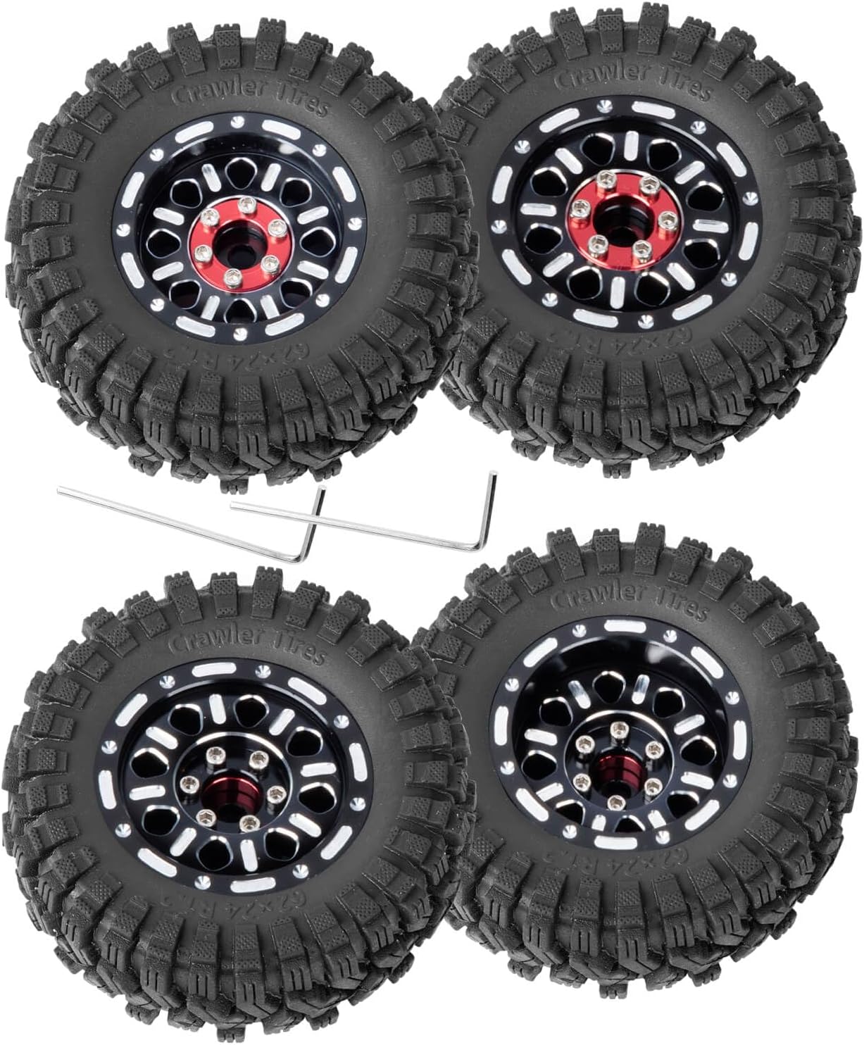 Amazon.com: hopsupRC RC 1.2 Beadlock Wheels & 1.2 Tires Adjustable 4 ...